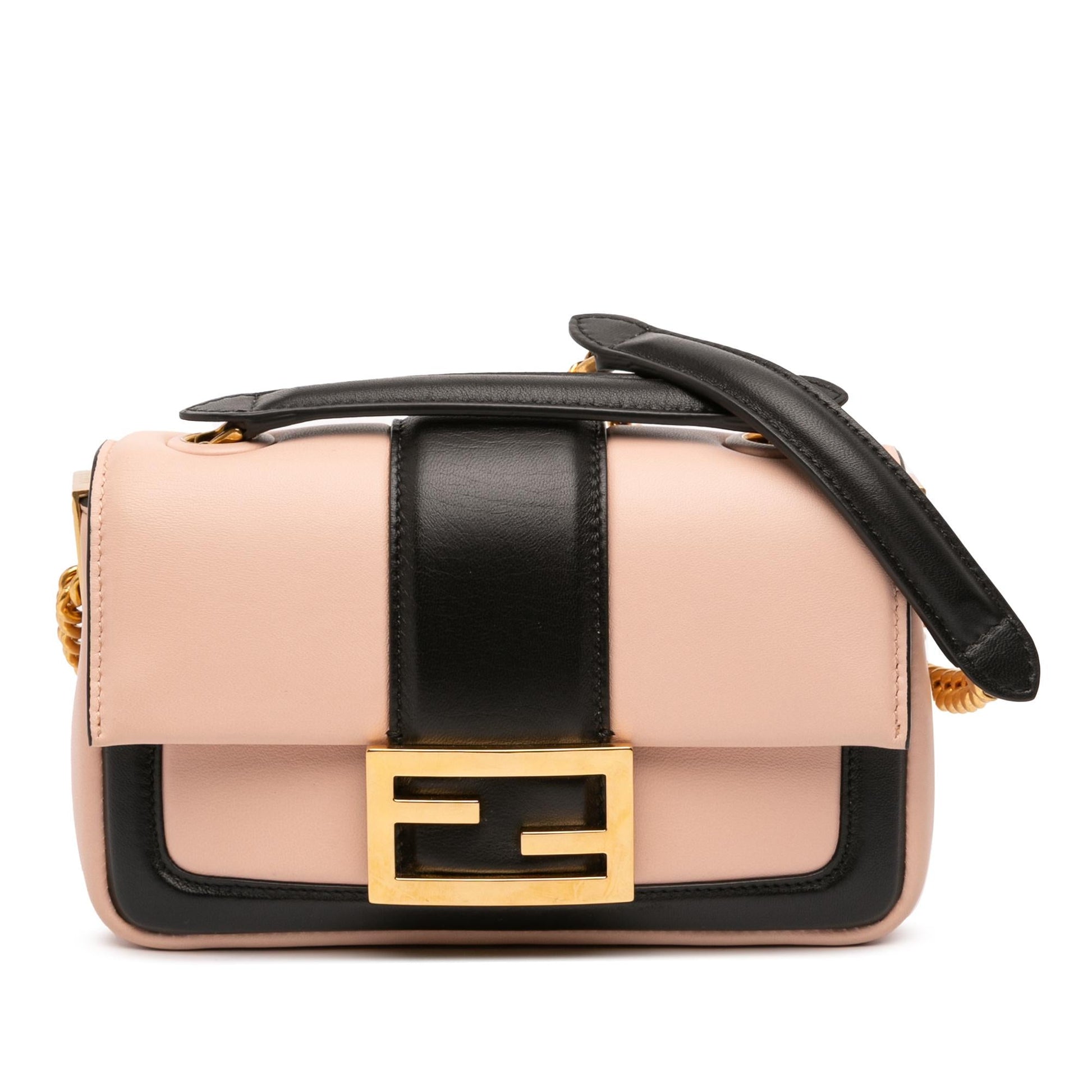Fendi Bicolor Nappa Apolo Baguette Shoulder Bag Mini Chain Shoulder Bag 2
