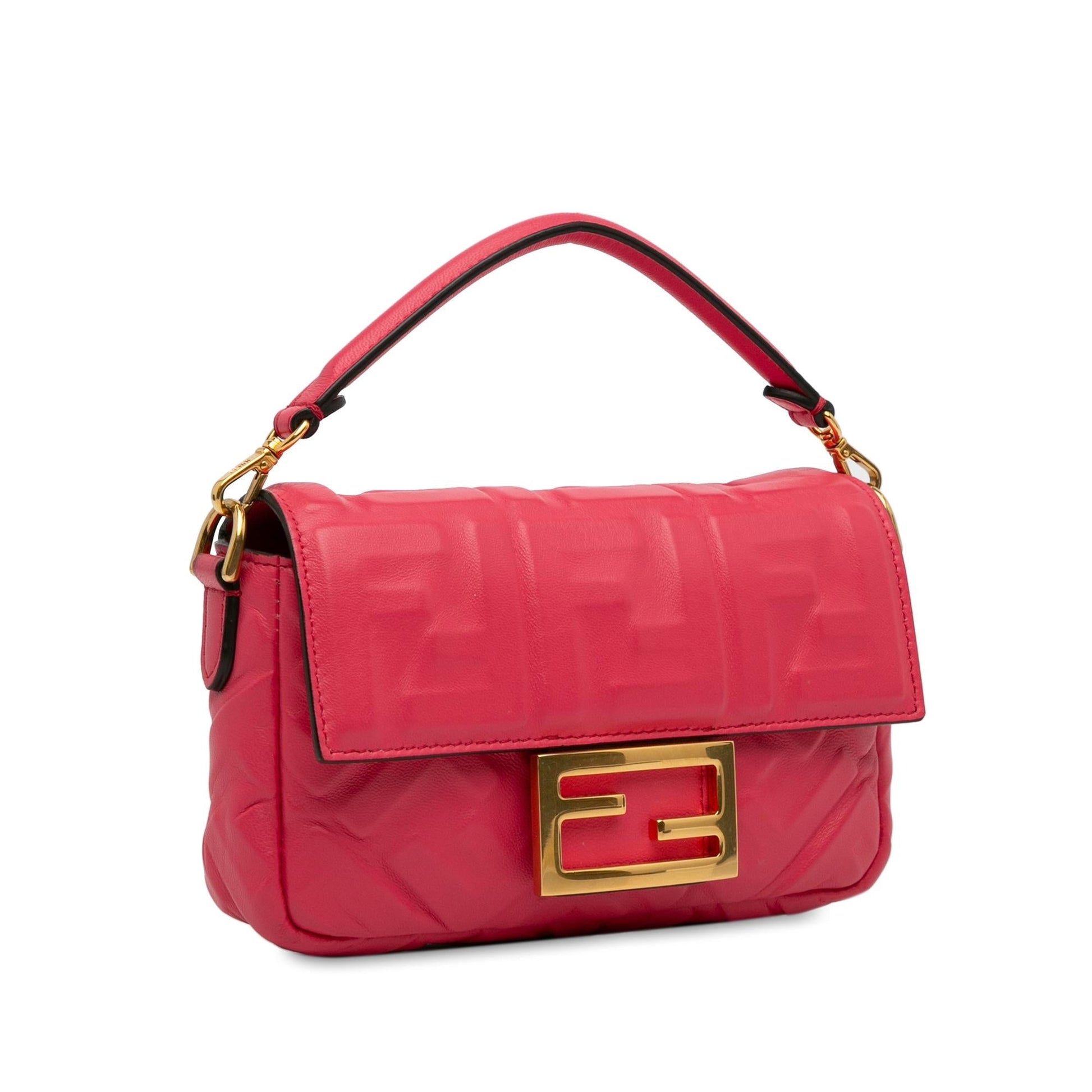 Fendi Ff Baguette Shg 1Gj Satchel Bag Mini Embossed