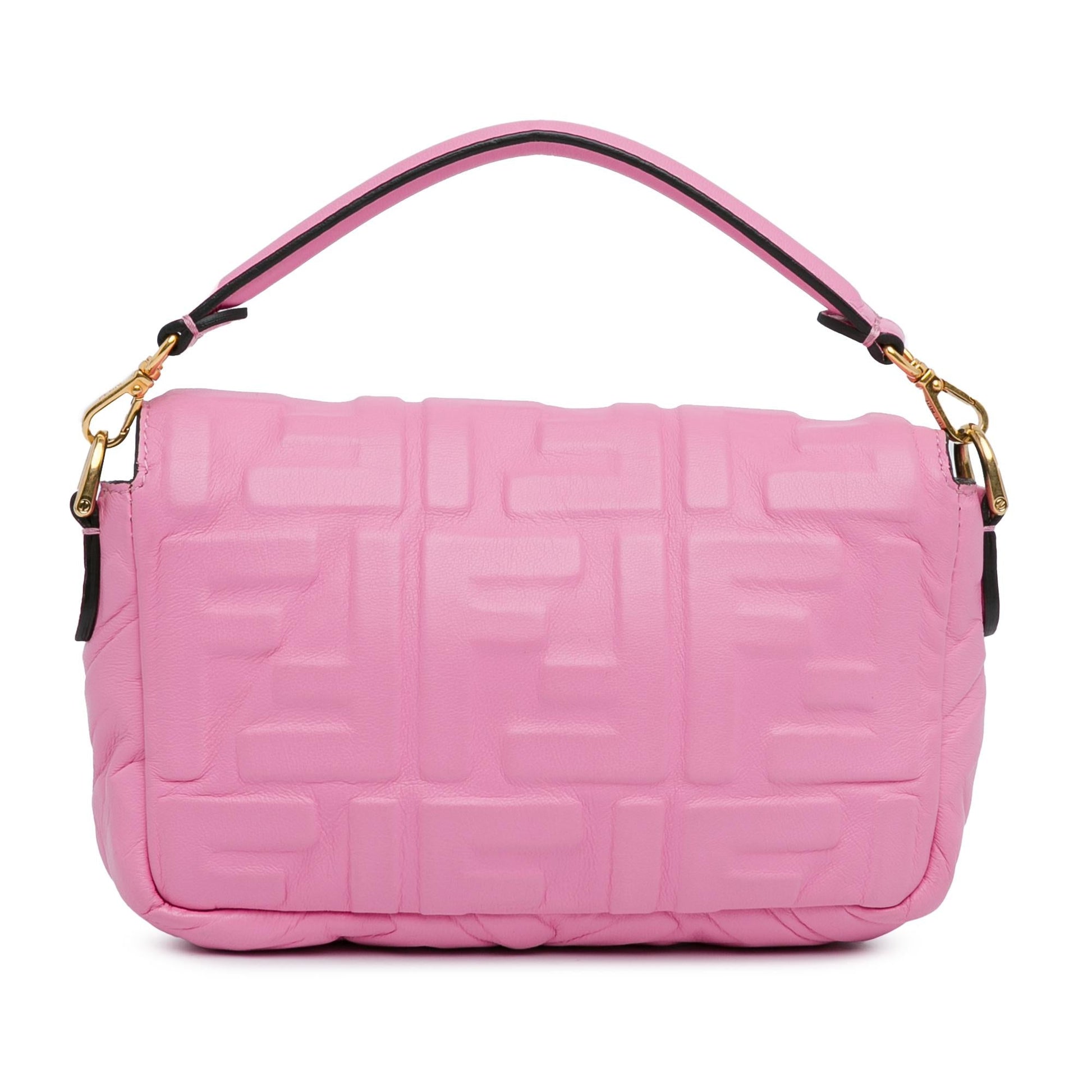 Fendi Ff Baguette Shg Yfsf04 Satchel Bag Mini Embossed