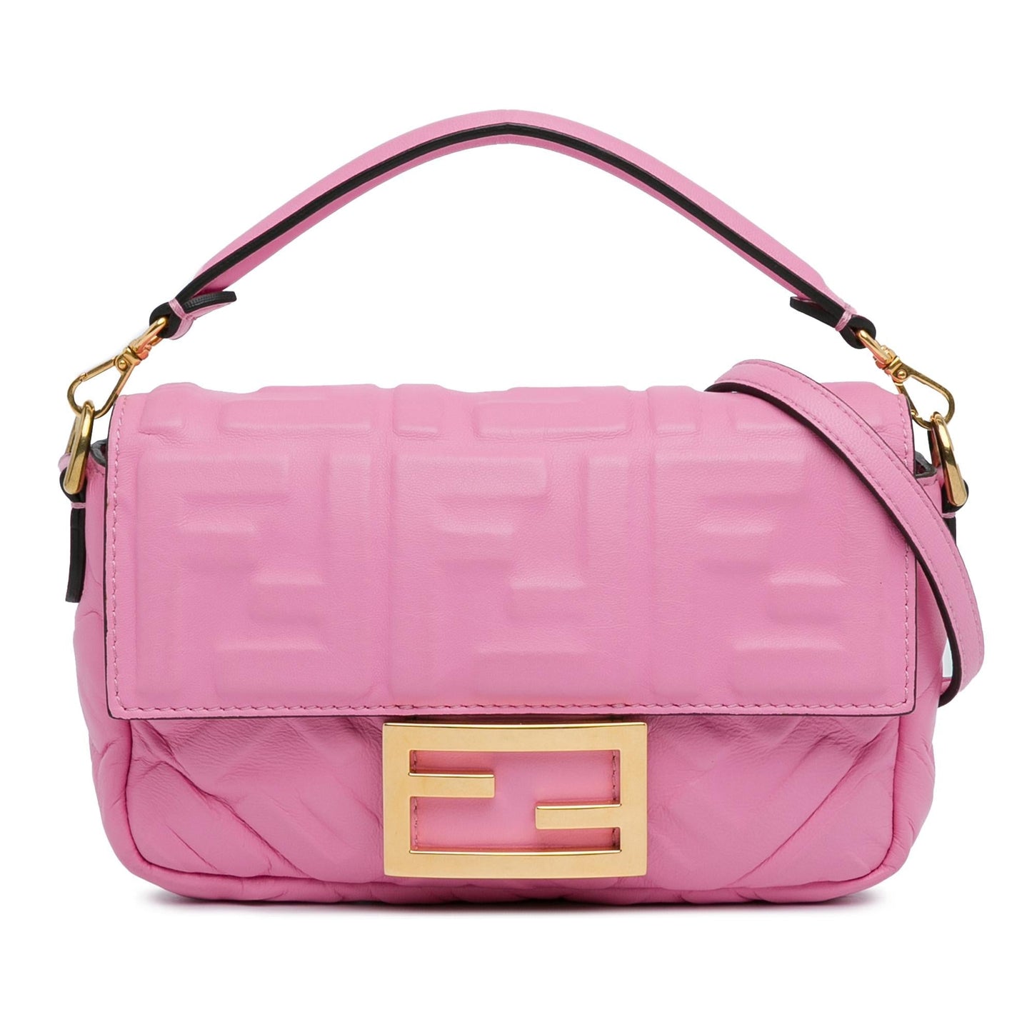 Fendi Ff Baguette Shg Yfsf04 Satchel Bag Mini Embossed
