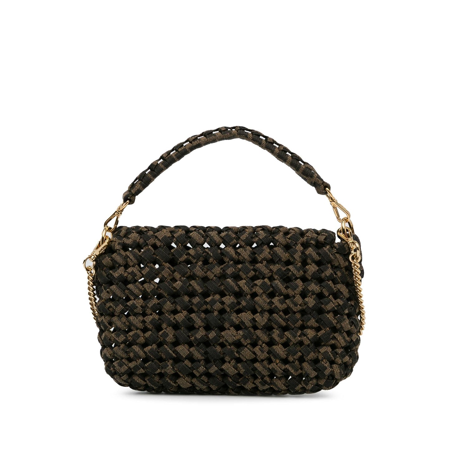 Fendi Interlaced Zucca Baguette Satchel Shg W2Qfiq Canvas Mini Satchel Bag