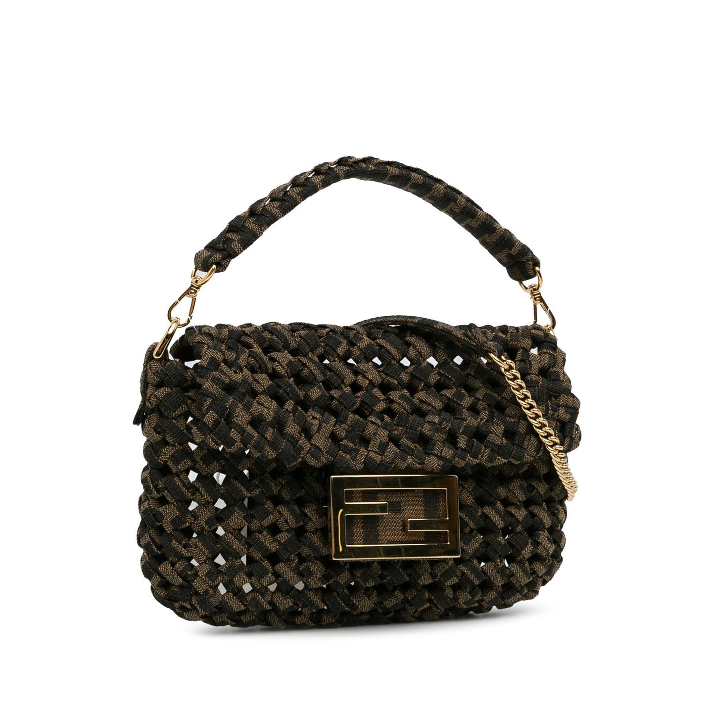 Fendi Interlaced Zucca Baguette Satchel Shg W2Qfiq Canvas Mini Satchel Bag
