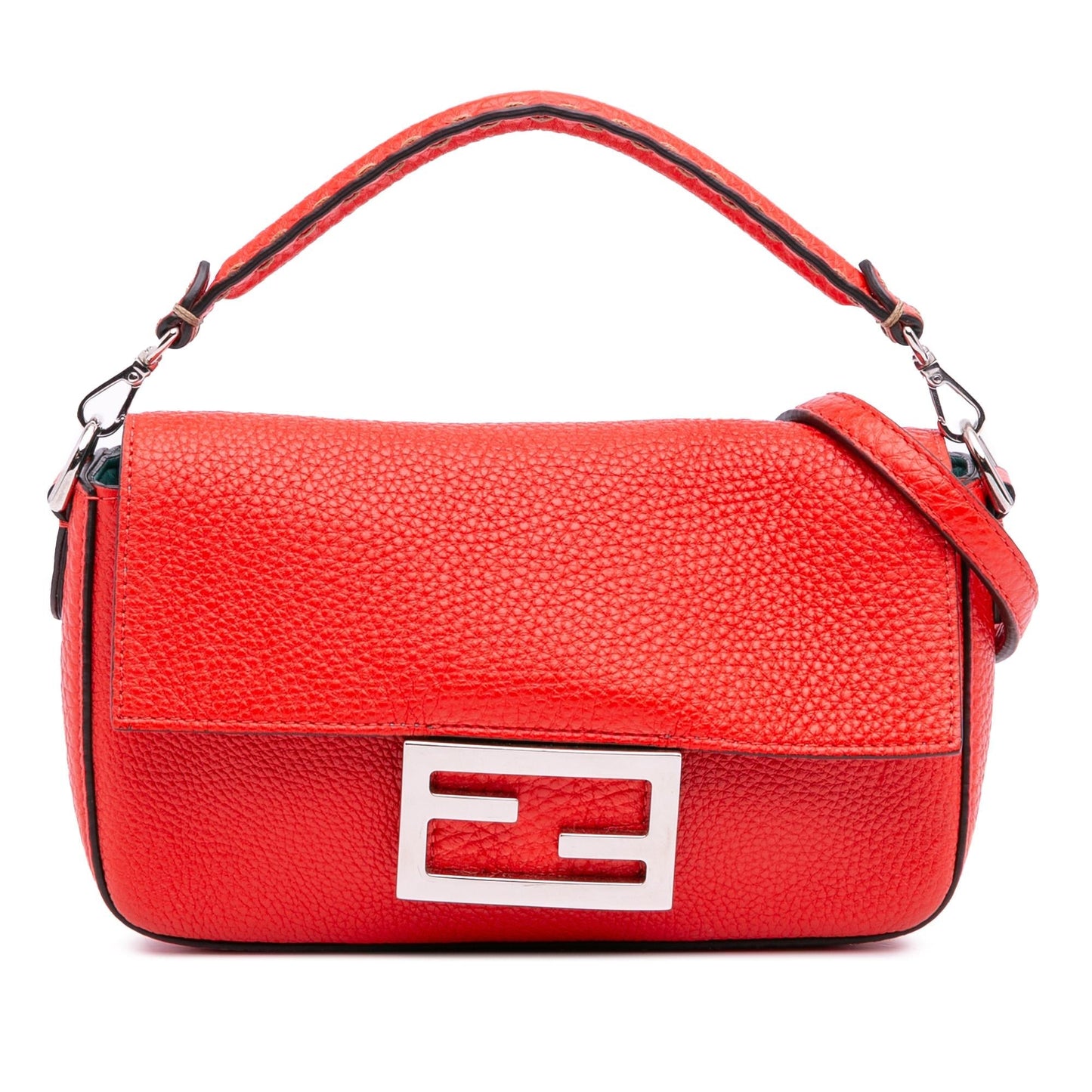 Fendi Baguette Satchel Leather Mini Satchel Bag Leather Baguette Satchel