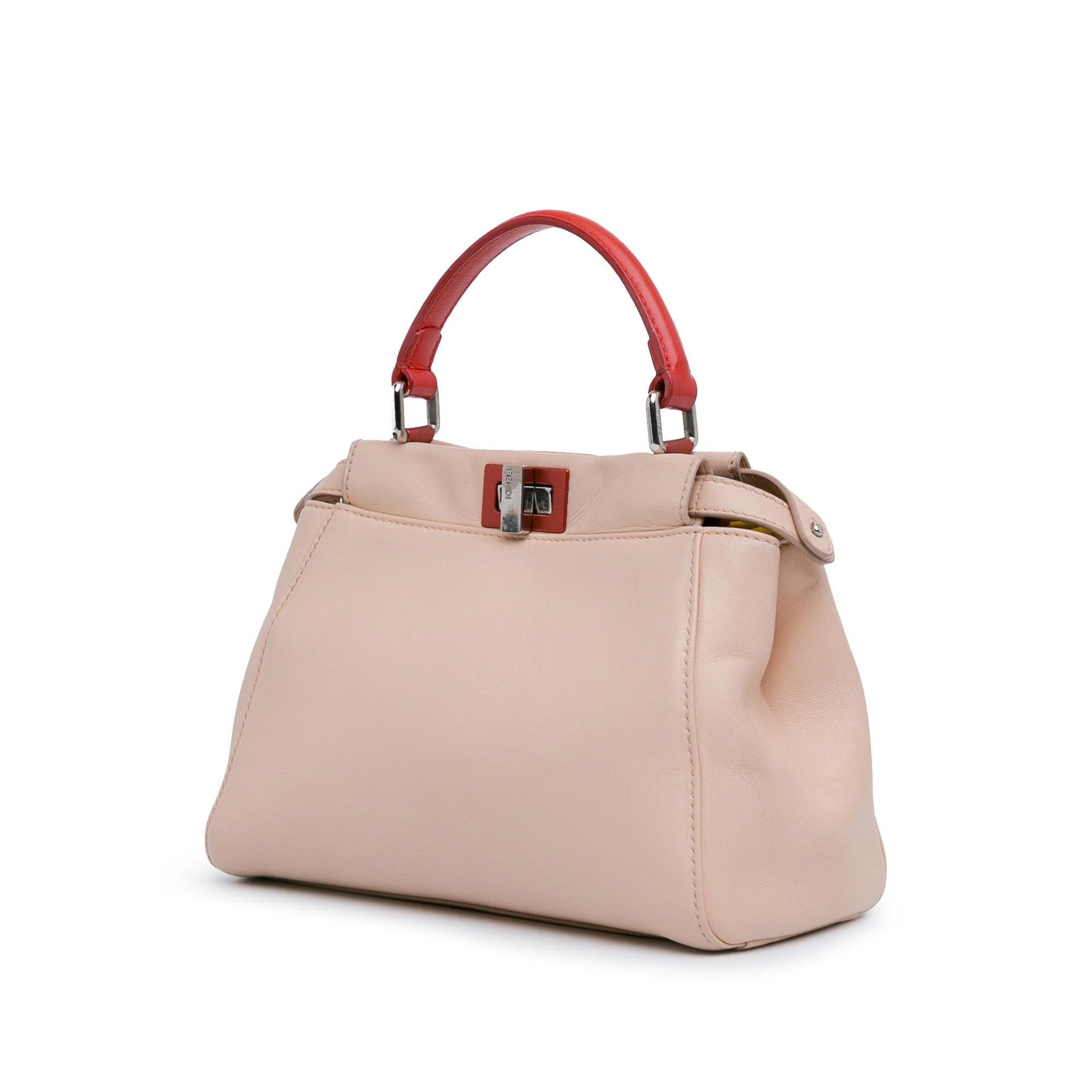 Fendi Iconic Peekaboo Satchel Shg Wmlboy Leather Mini Satchel Bag