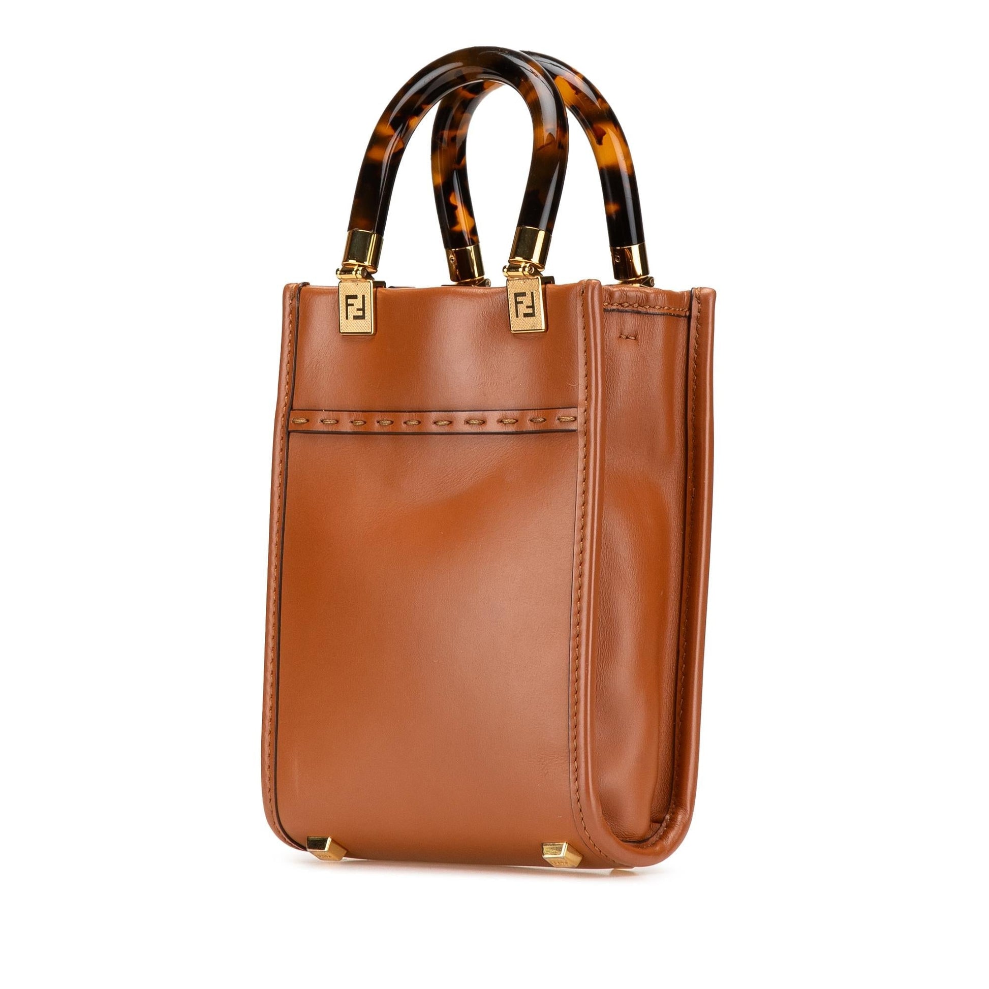 Fendi Sunshine Shopper Tote Leather Mini Tote Bag Shopper Tote 1