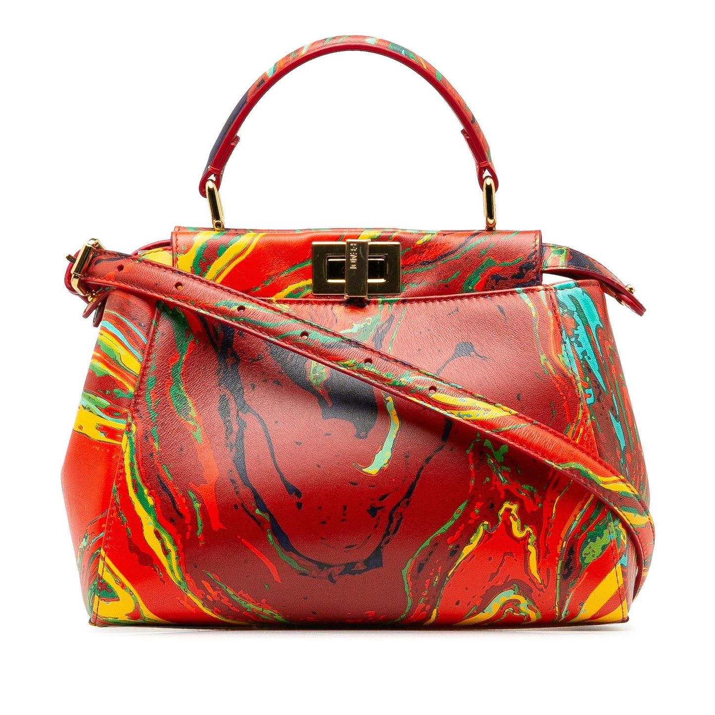 Fendi Marbled Peekaboo Satchel Mini Satchel Bag