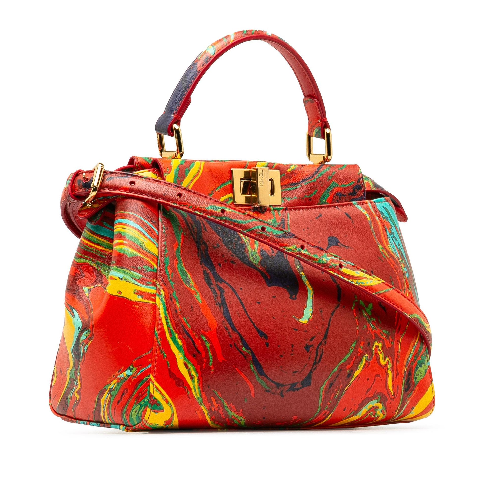 Fendi Marbled Peekaboo Satchel Mini Satchel Bag