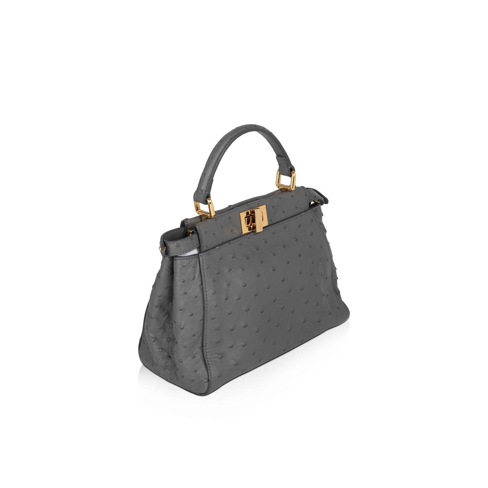 Fendi Ostrich Peekaboo Isseu Bag Mini Travel Bag