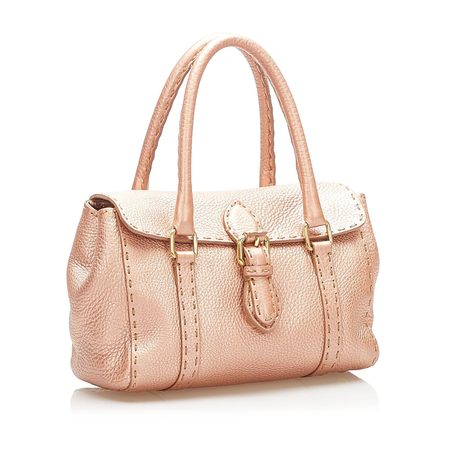Fendi Selleria Linda Handbag Shg Leather Mini Satchel Bag