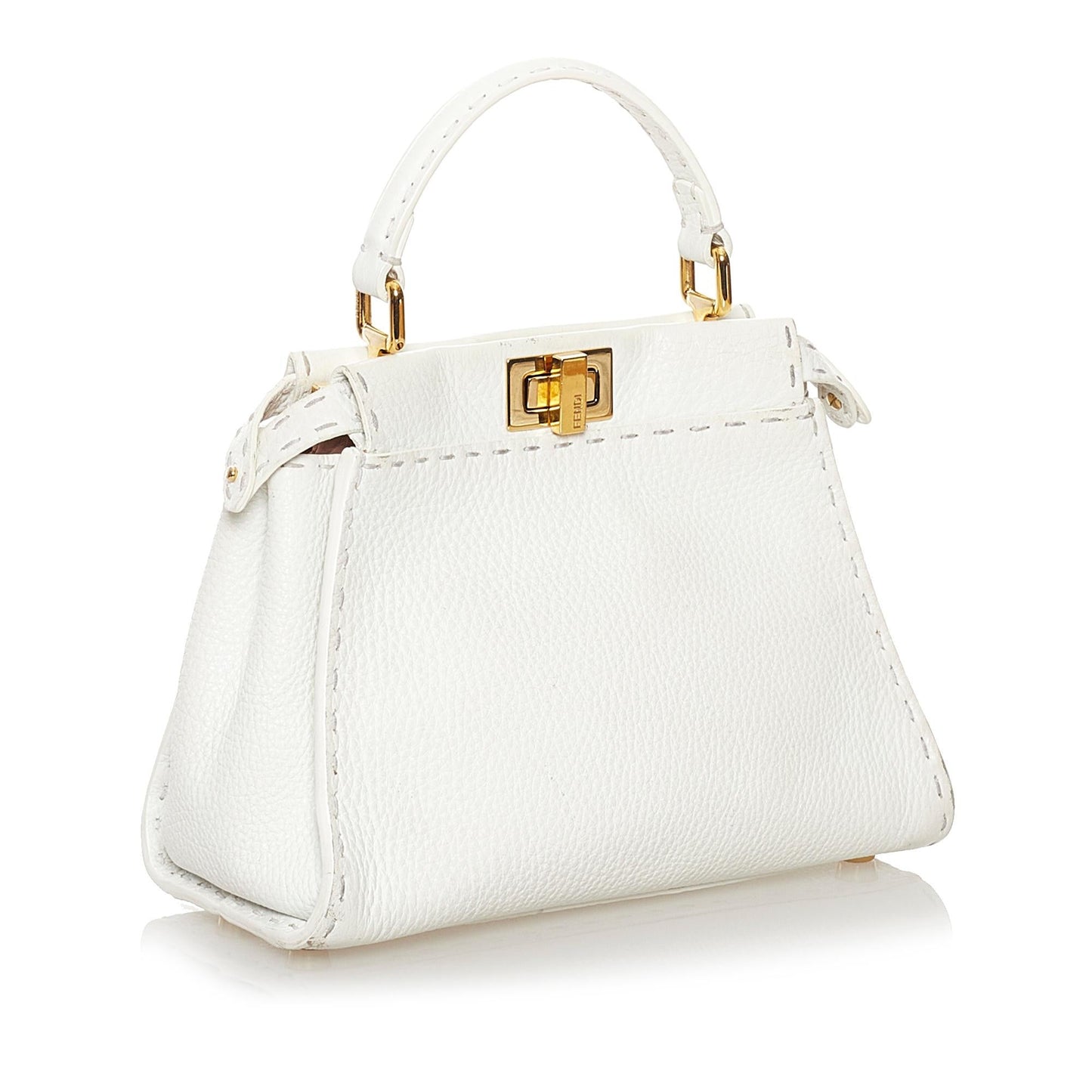 Fendi Selleria Peekaboo Satchel Shg Leather Mini Satchel Bag