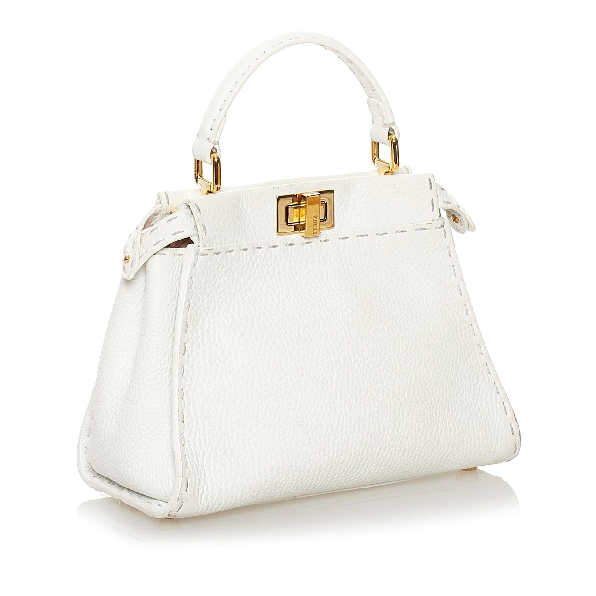 Fendi Selleria Peekaboo Satchel Shg Leather Mini Satchel Bag