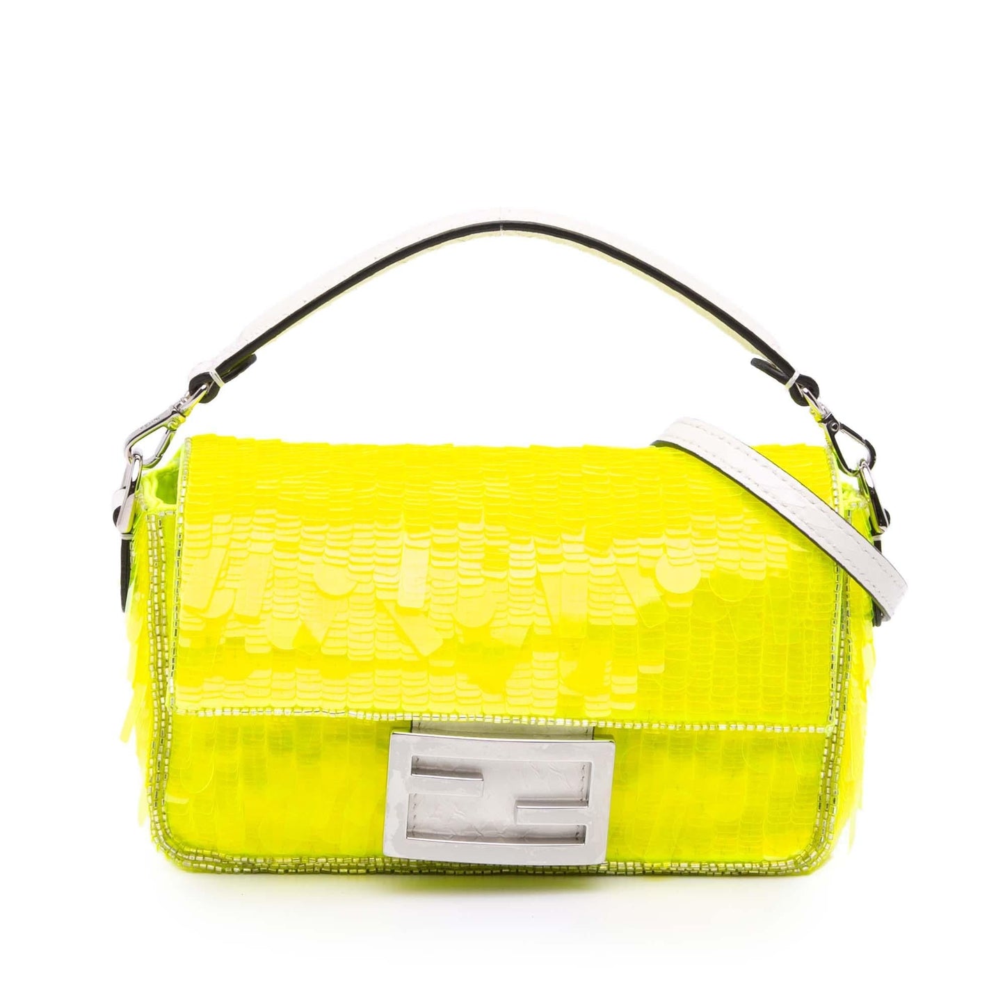 Fendi Transparent Paillettes Elaphe Baguette Satchel Mini Satchel Bag