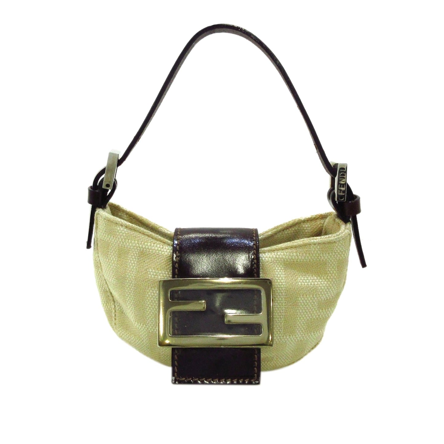 Fendi Zucca Baguette Shg Handbag Canvas Mini Shoulder Bag