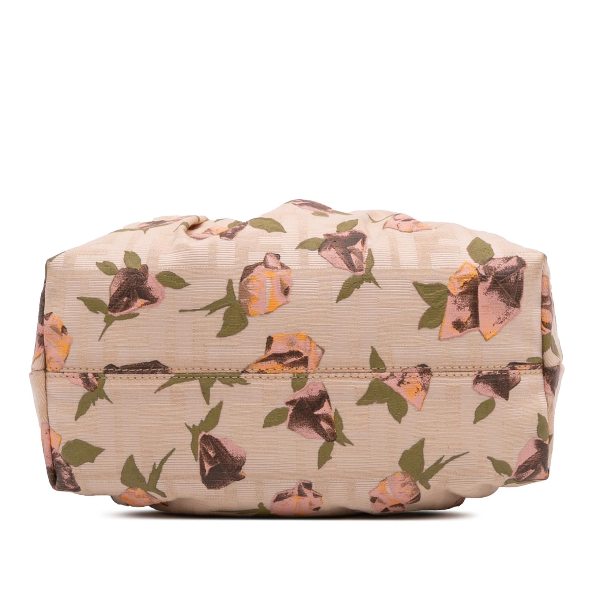 Fendi Zucca Rose Printed Chef Handbag Canvas Mini Satchel Bag