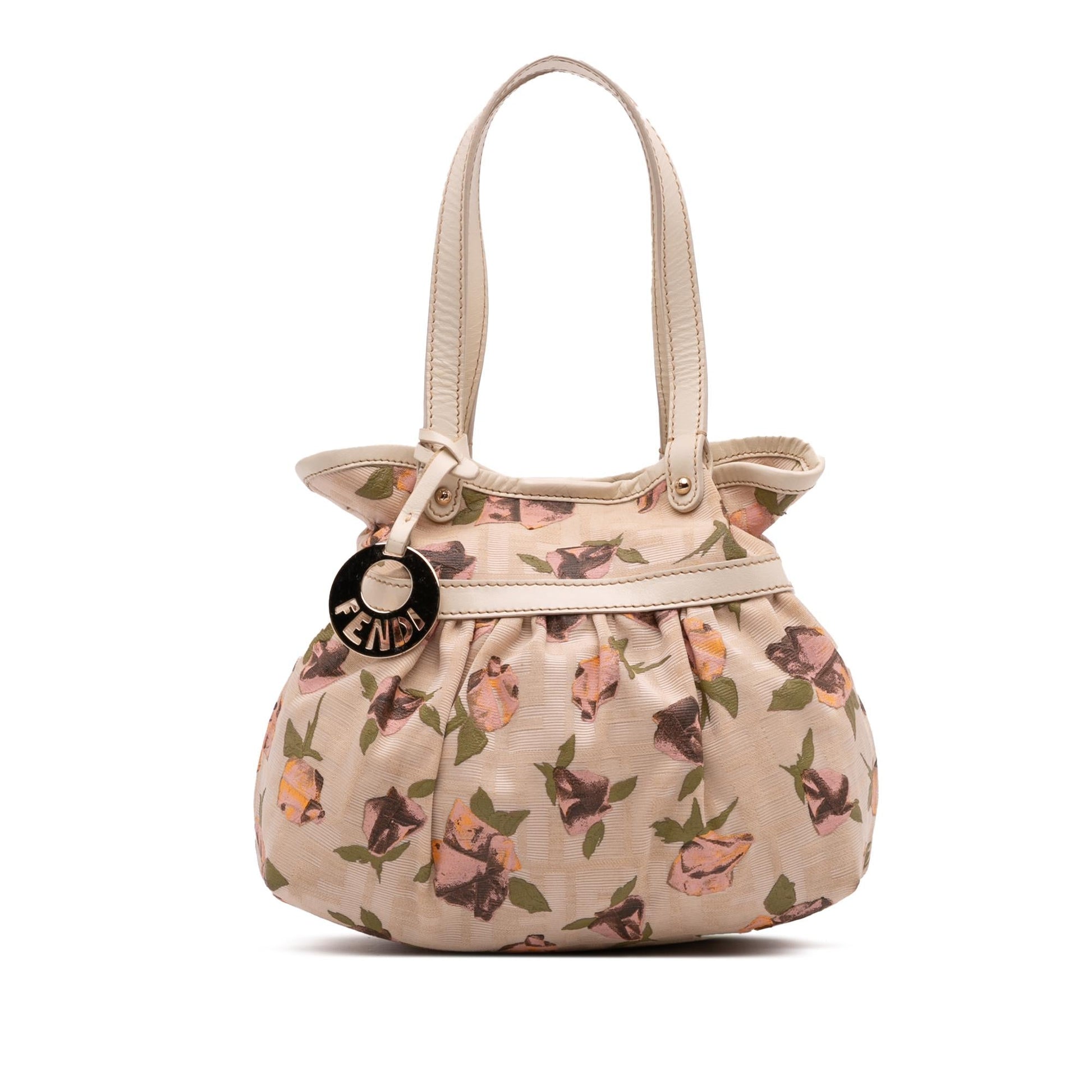 Fendi Zucca Rose Printed Chef Handbag Canvas Mini Satchel Bag