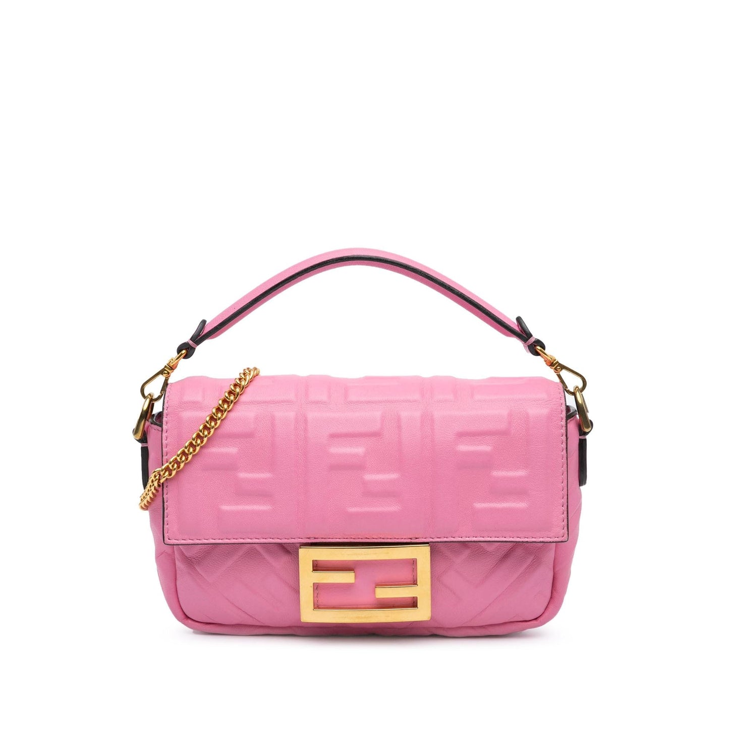 Fendi Zucca Baguette Satchel Mini Embossed Satchel Bag
