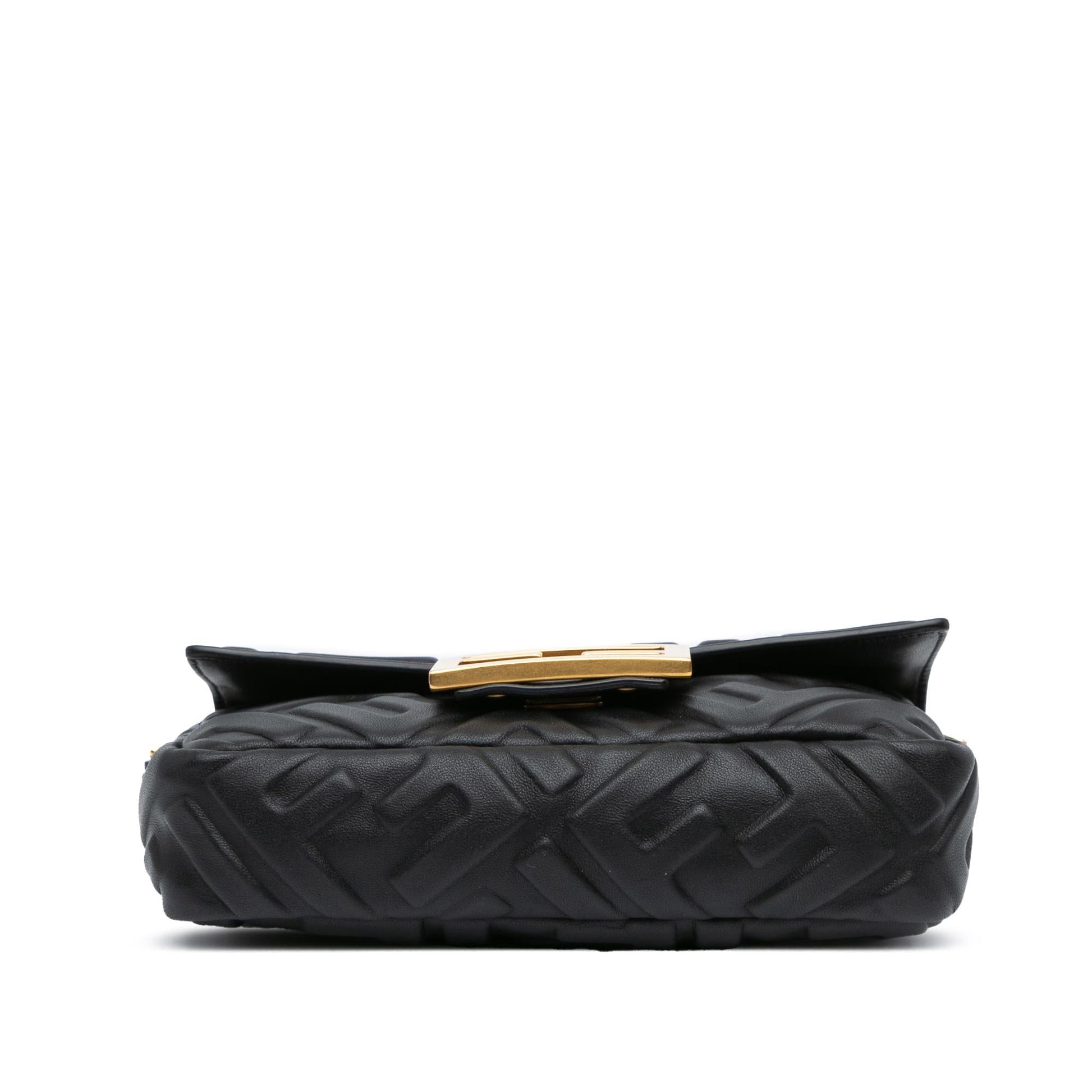 Fendi Zucca Baguette Satchel Shg Alndvt Leather Mini Embossed Satchel Bag
