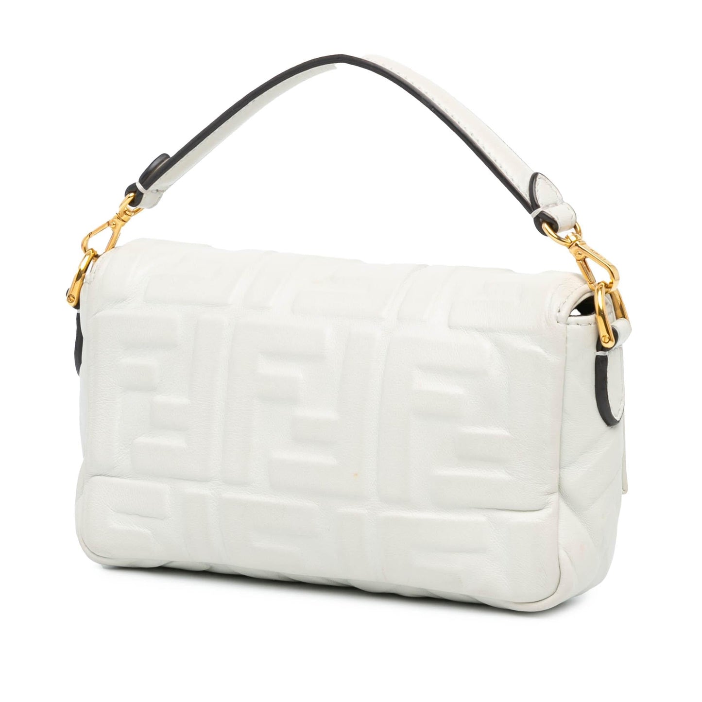 Fendi Zucca Baguette Satchel Leather Mini Embossed Satchel Bag Leather Baguette Satchel