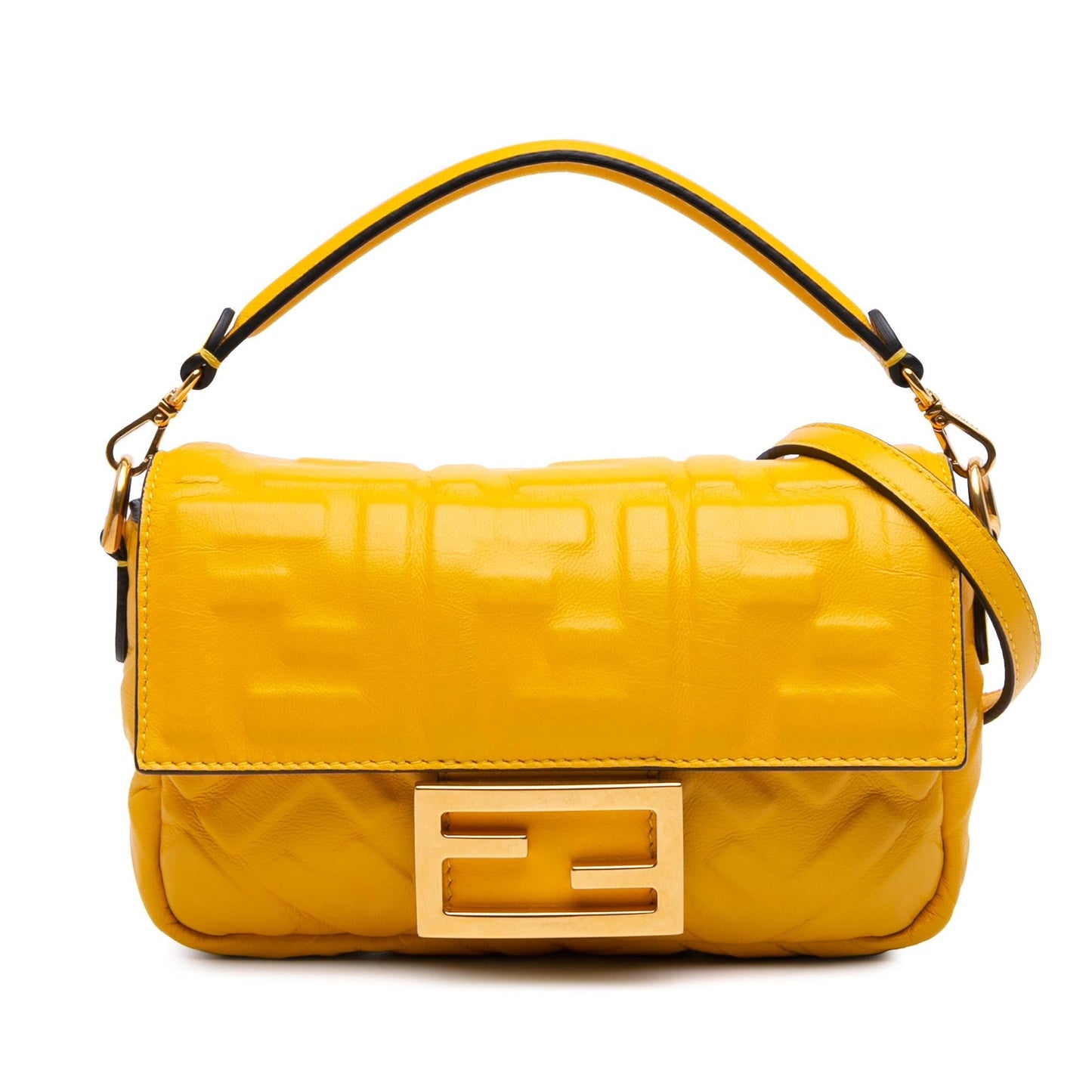 Fendi Zucca Baguette Satchel Leather Mini Embossed Satchel Bag Baguette Satchel 1