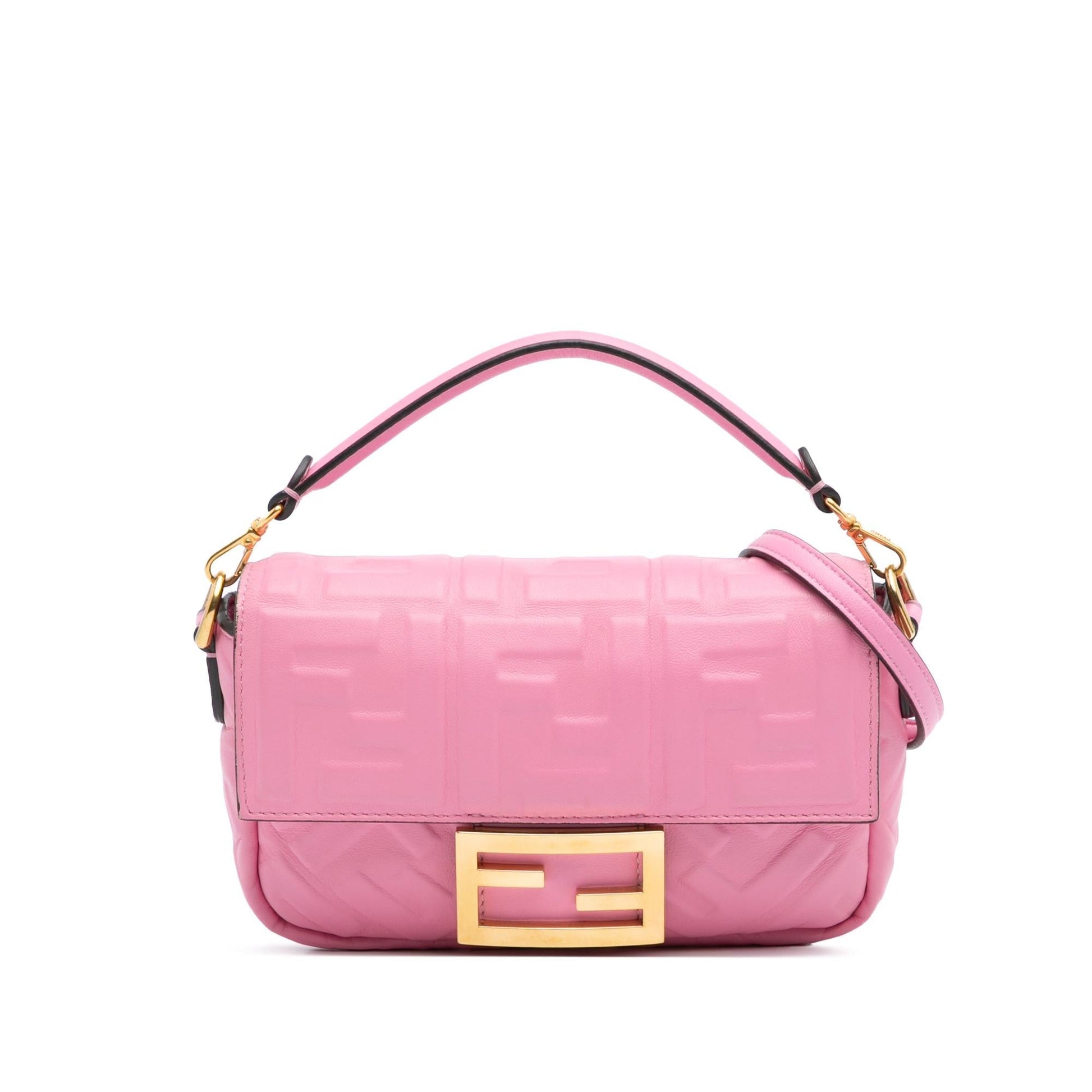 Fendi Zucca Baguette Satchel Leather Mini Embossed Satchel Bag Baguette Satchel 4
