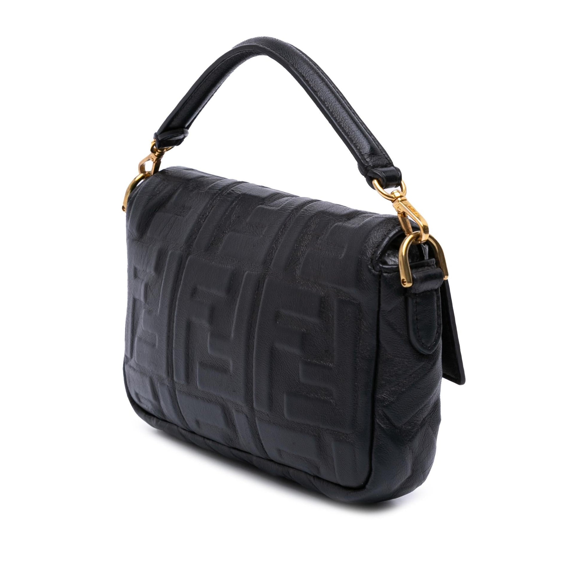 Fendi Zucca Baguette Satchel Leather Mini Embossed Satchel Bag Baguette Satchel 6