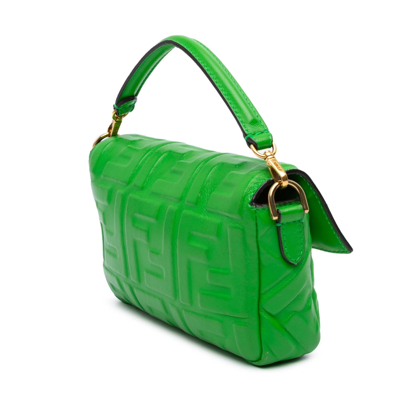 Fendi Zucca Baguette Satchel Leather Mini Embossed Satchel Bag Baguette Satchel 7