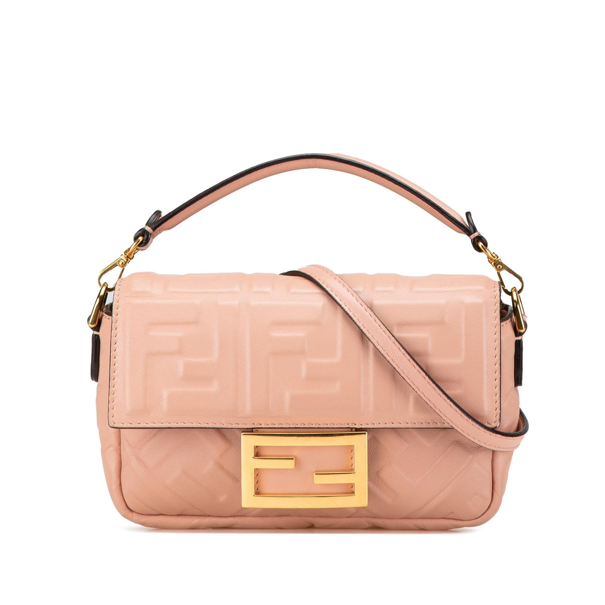 Fendi Zucca Baguette Satchel Leather Mini Embossed Satchel Bag Baguette Satchel 13