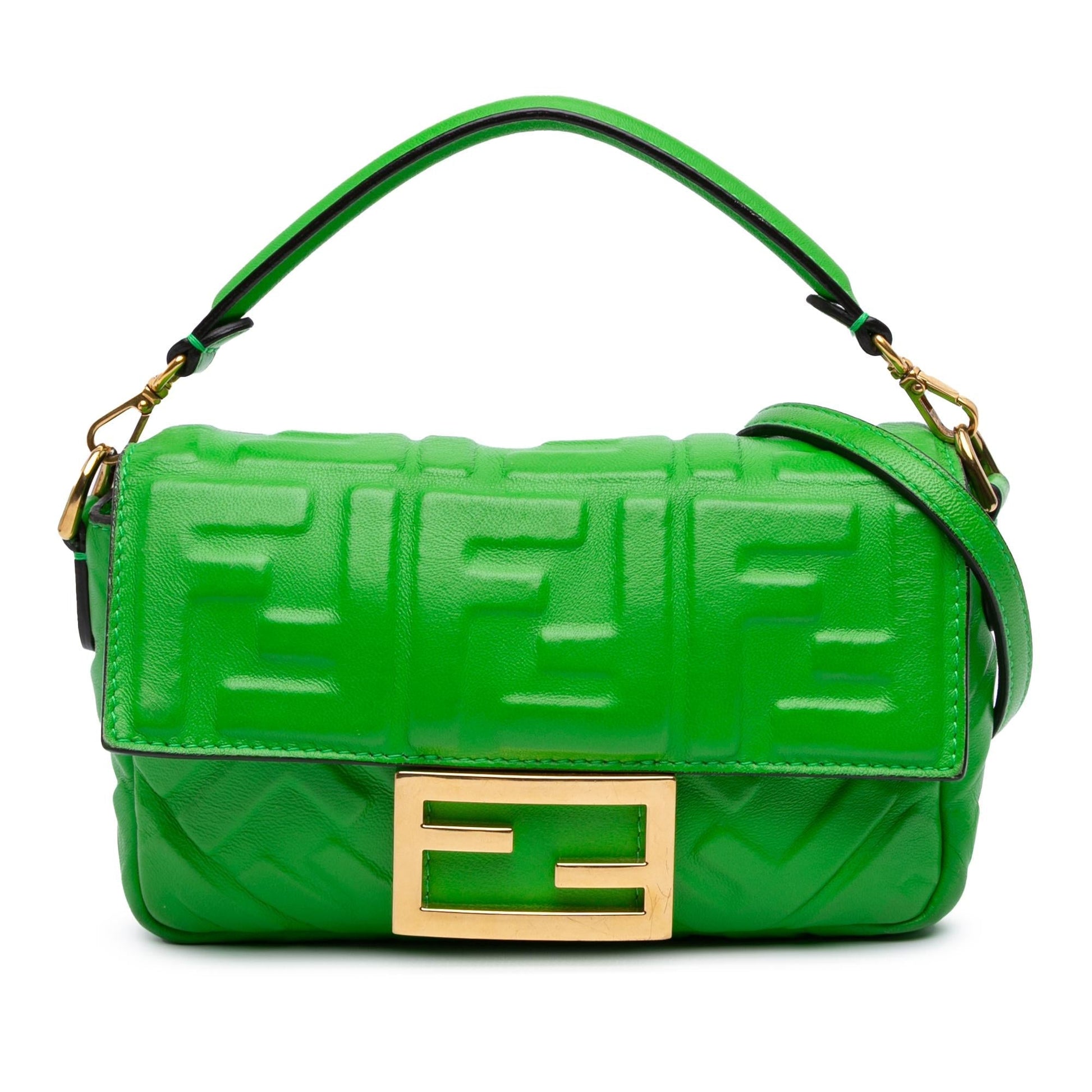 Fendi Zucca Baguette Satchel Leather Mini Embossed Satchel Bag Baguette Satchel 10