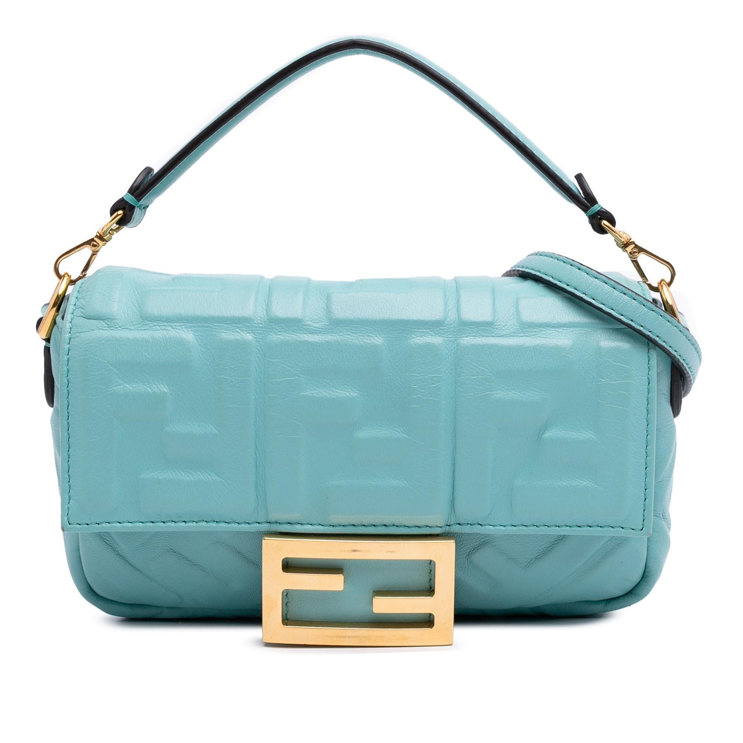 Fendi Zucca Baguette Satchel Leather Mini Embossed Satchel Bag Baguette Satchel 9
