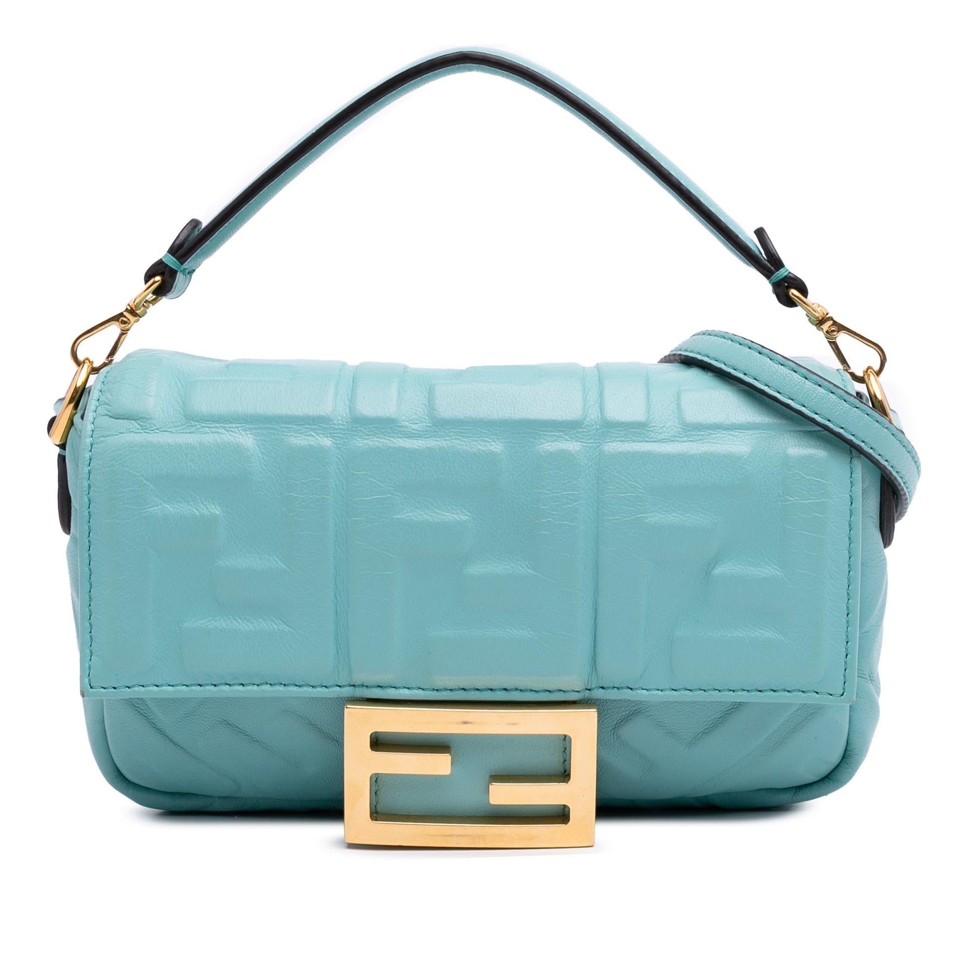 Fendi Zucca Baguette Satchel Leather Mini Embossed Satchel Bag Baguette Satchel 9