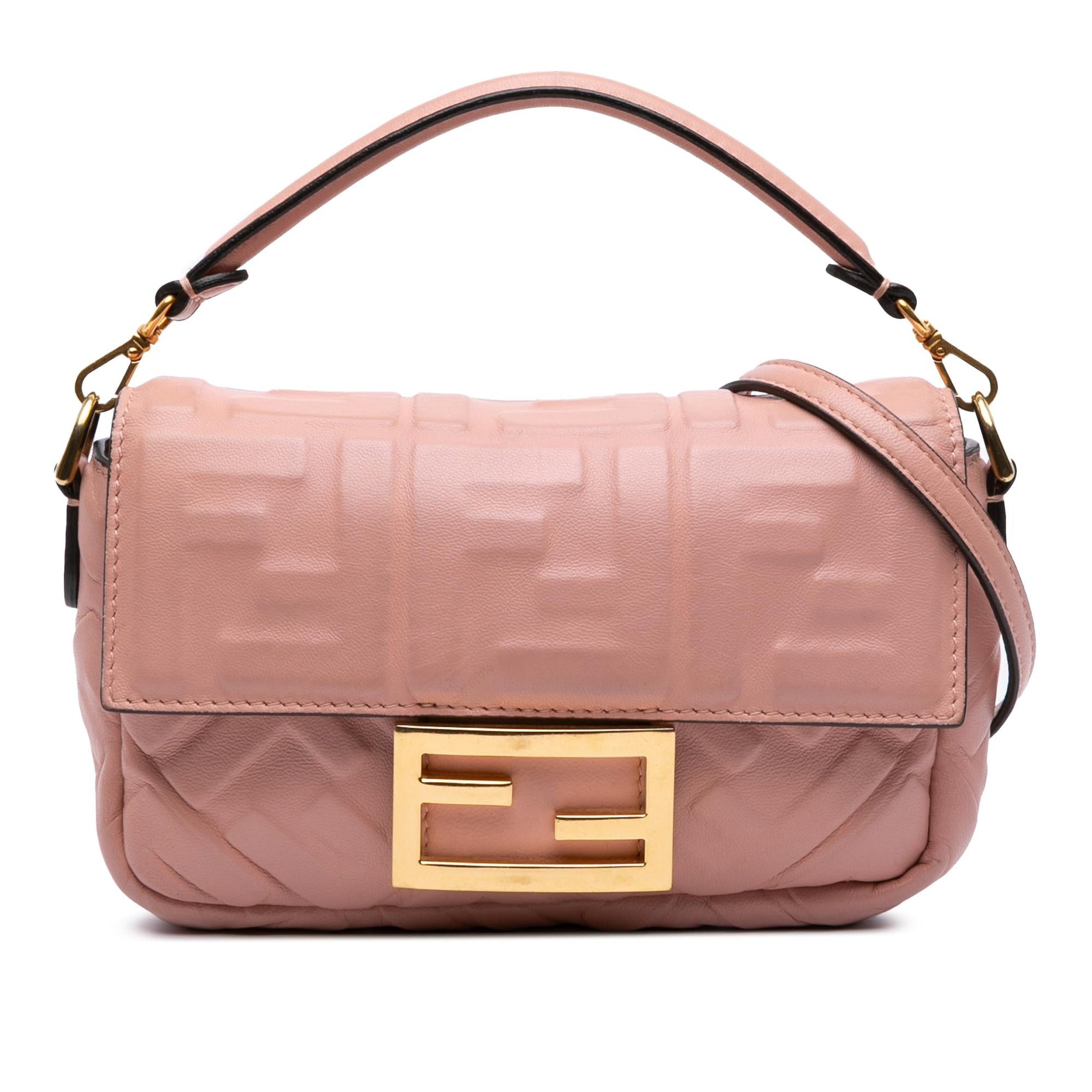Fendi Zucca Baguette Satchel Leather Mini Embossed Satchel Bag Baguette Satchel 17