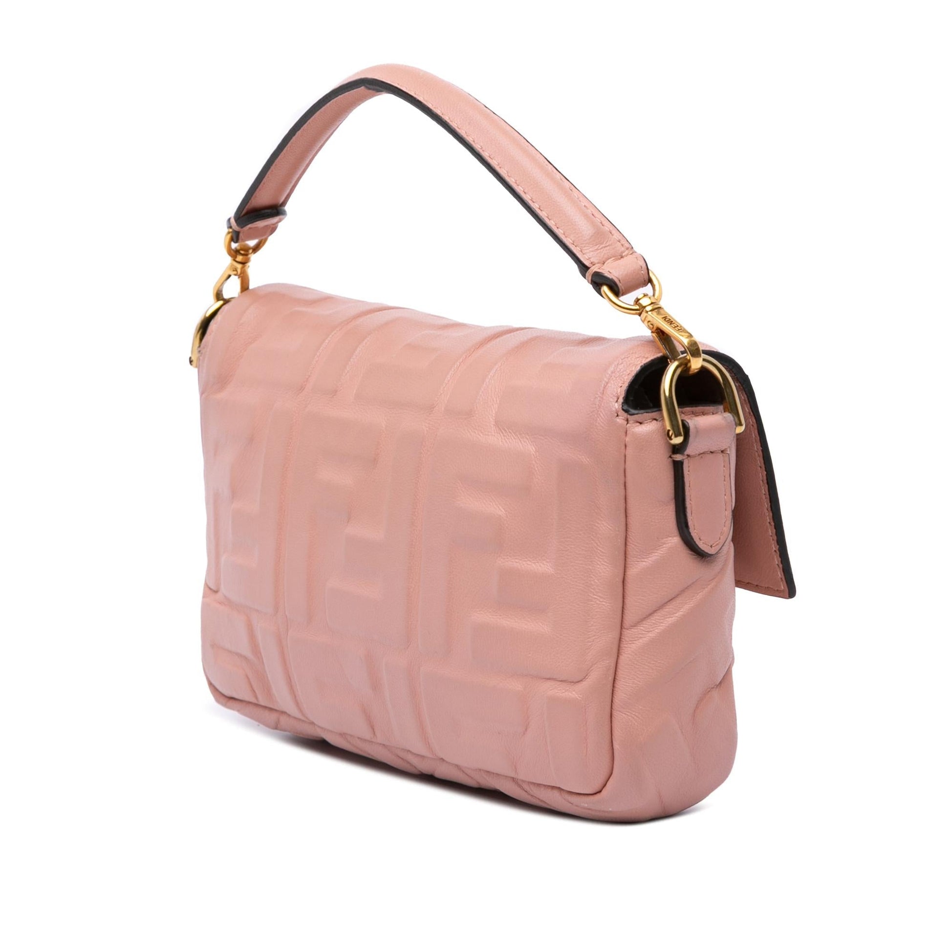 Fendi Zucca Baguette Satchel Leather Mini Embossed Satchel Bag Baguette Satchel 17