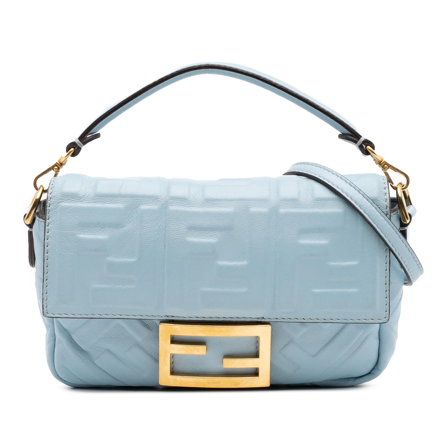 Fendi Zucca Baguette Satchel Leather Mini Embossed Satchel Bag Baguette Satchel 18