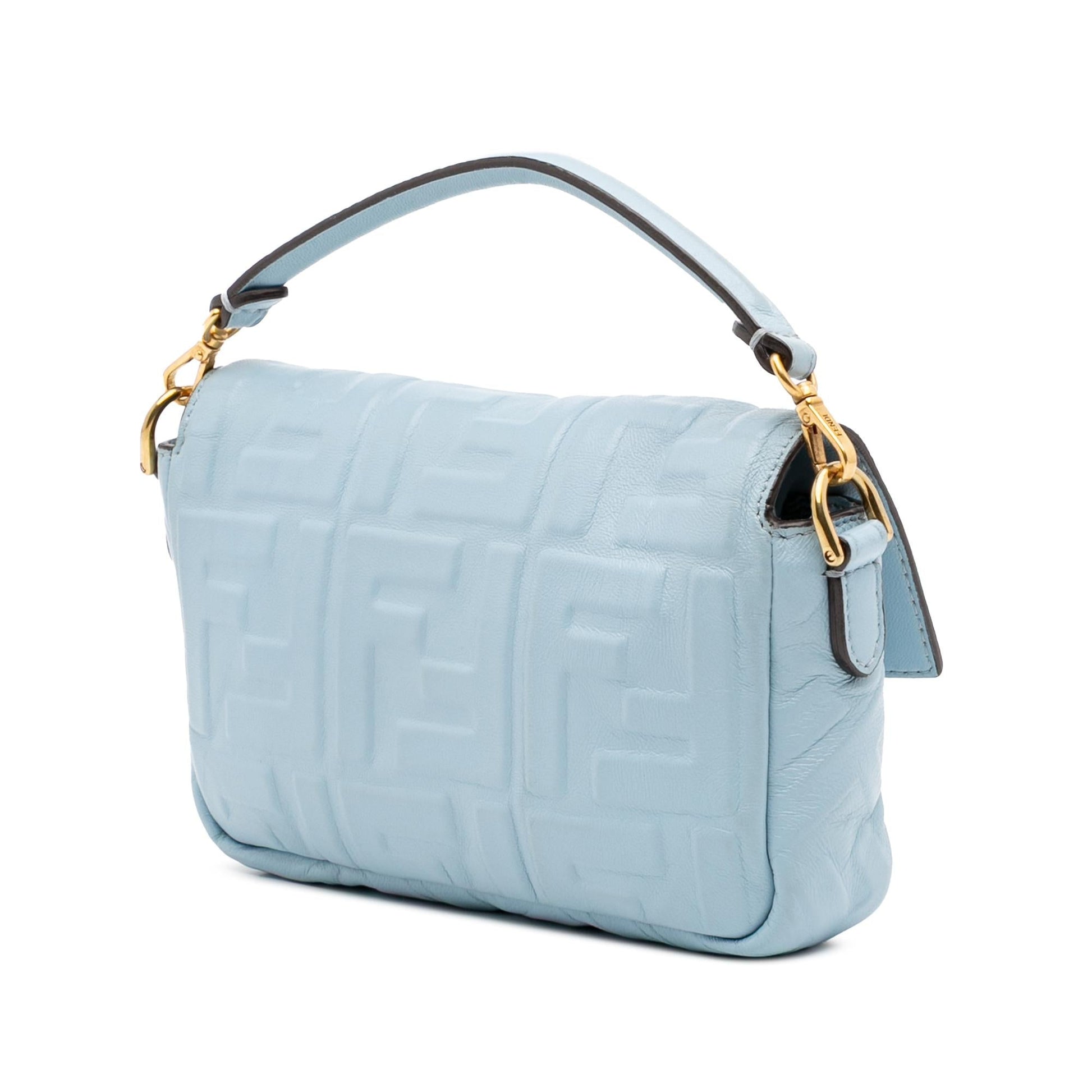 Fendi Zucca Baguette Satchel Leather Mini Embossed Satchel Bag Baguette Satchel 18