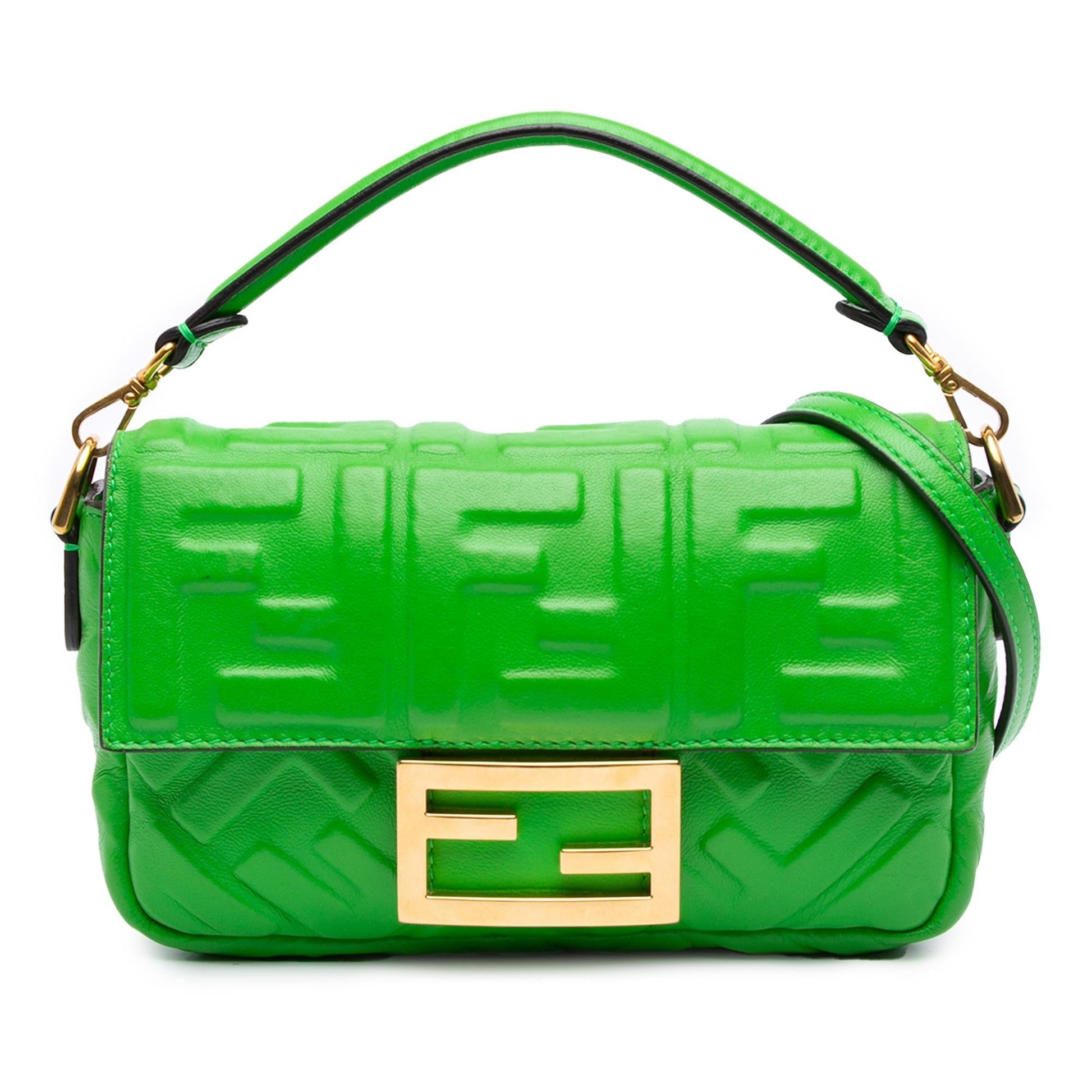 Fendi Zucca Baguette Satchel Leather Mini Embossed Satchel Bag Baguette Satchel 19