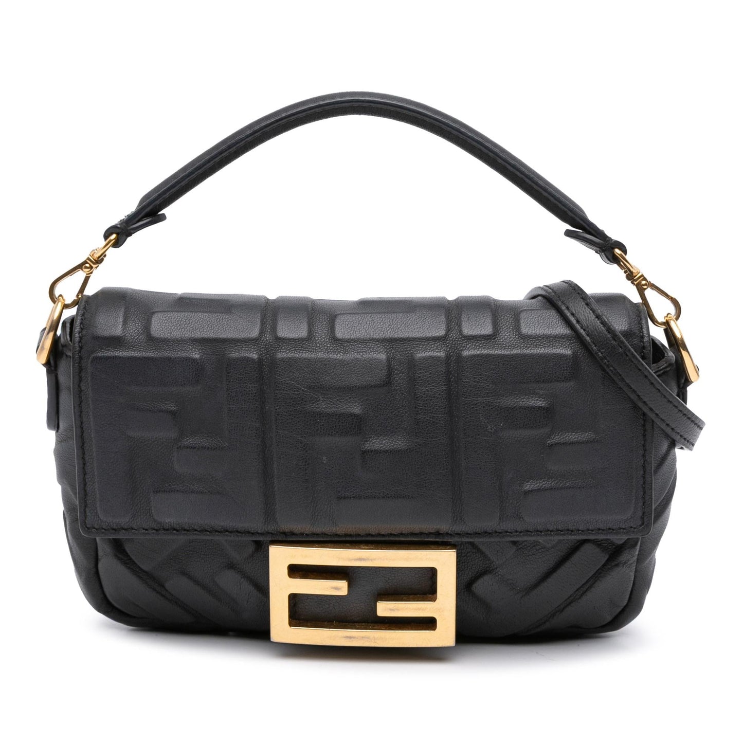 Fendi Zucca Baguette Satchel Leather Mini Embossed Satchel Bag Baguette Satchel 21