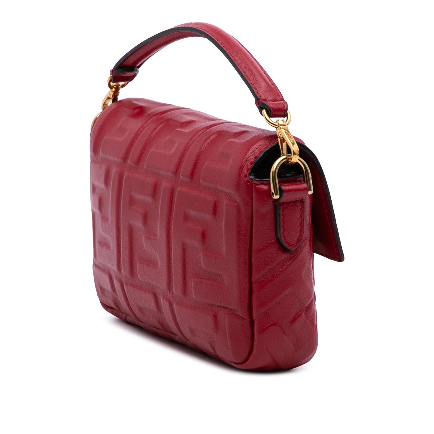 Fendi Zucca Baguette Satchel Leather Mini Embossed Satchel Bag Baguette Satchel 22
