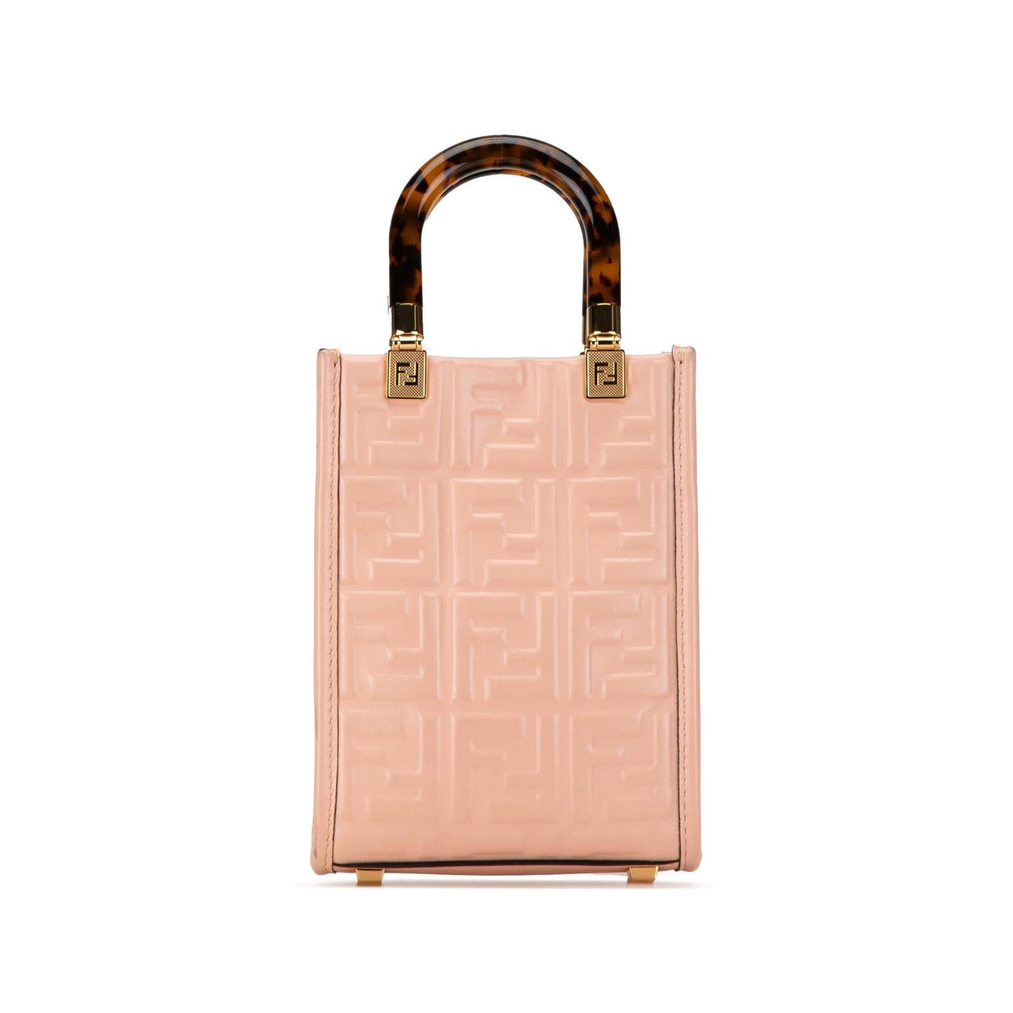 Fendi Zucca Sunshine Shopper Tote Shg Hutzte Mini Embossed Tote Bag