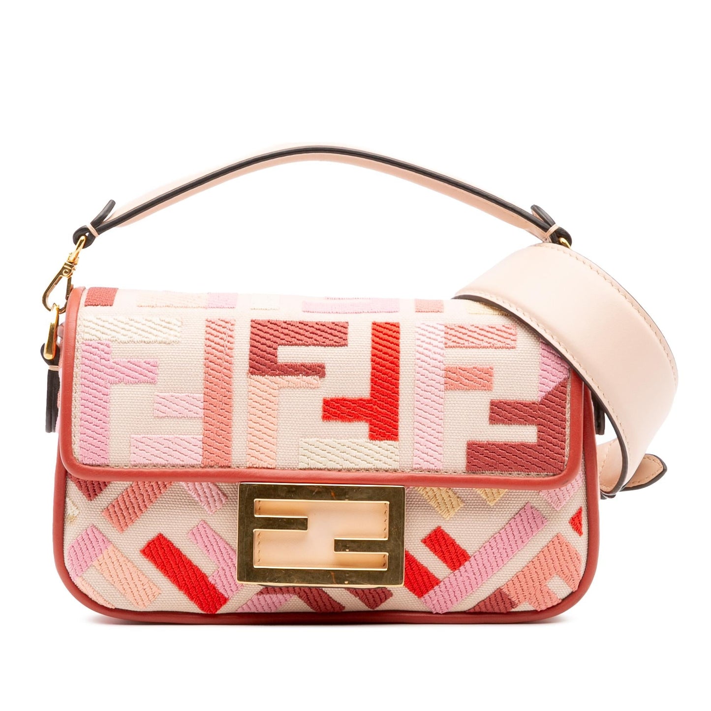 Fendi Zucca Baguette Satchel Mini Embroidered Satchel Bag