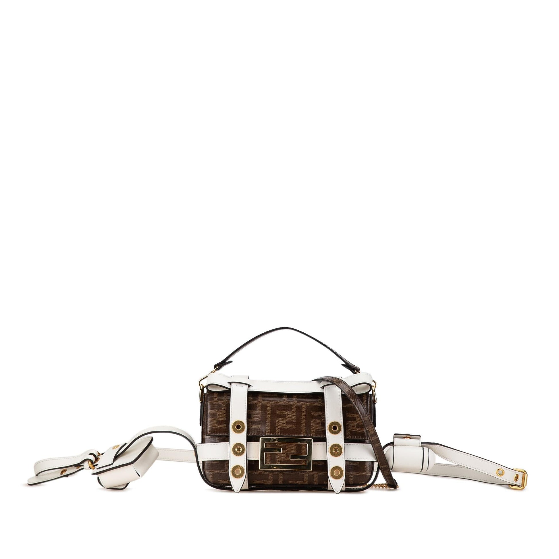 Fendi Zucca Glazed Fabric Cage Baguette Satchel Shg Yfzqaf Mini Satchel Bag