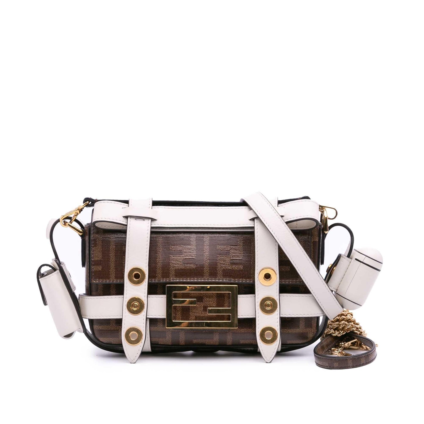 Fendi Zucca Glazed Fabric Cage Baguette Satchel Mini Satchel Bag Cage Baguette Satchel