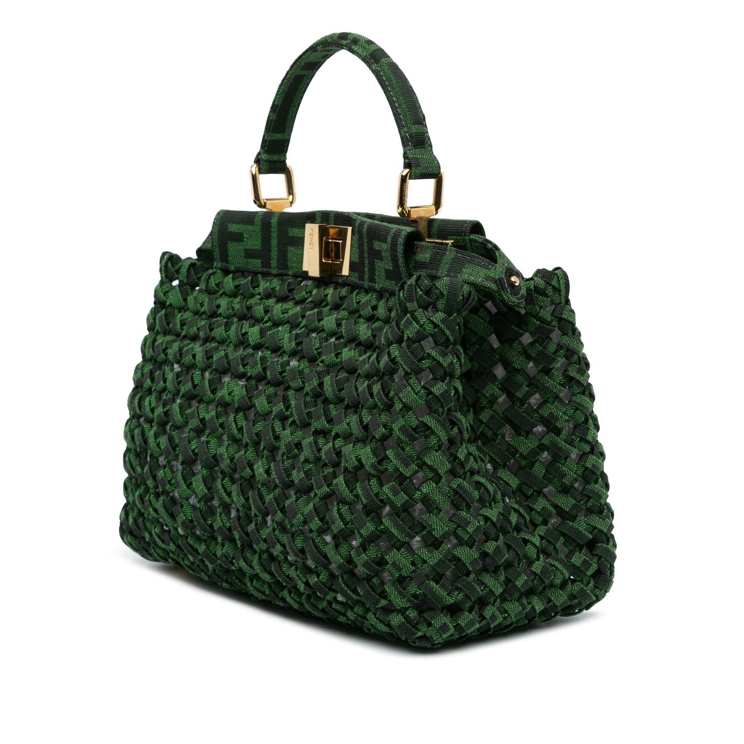 Fendi Zucca Interlaced Iconic Peekaboo Satchel Shg Hnjiei Canvas Mini Satchel Bag