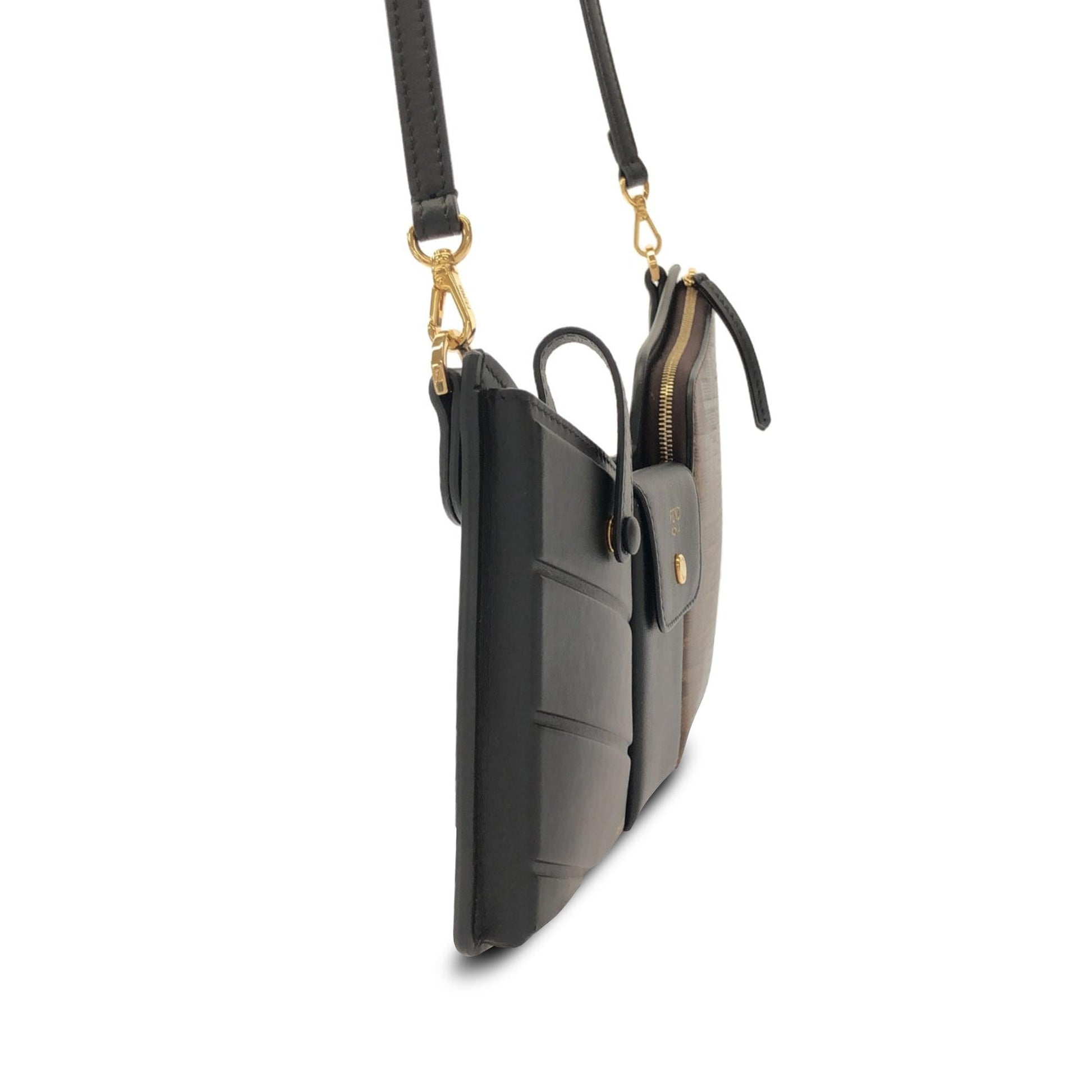 Fendi Zucca And Pocket Crossbody Shg Up2Clv Leather Mini Crossbody Bag