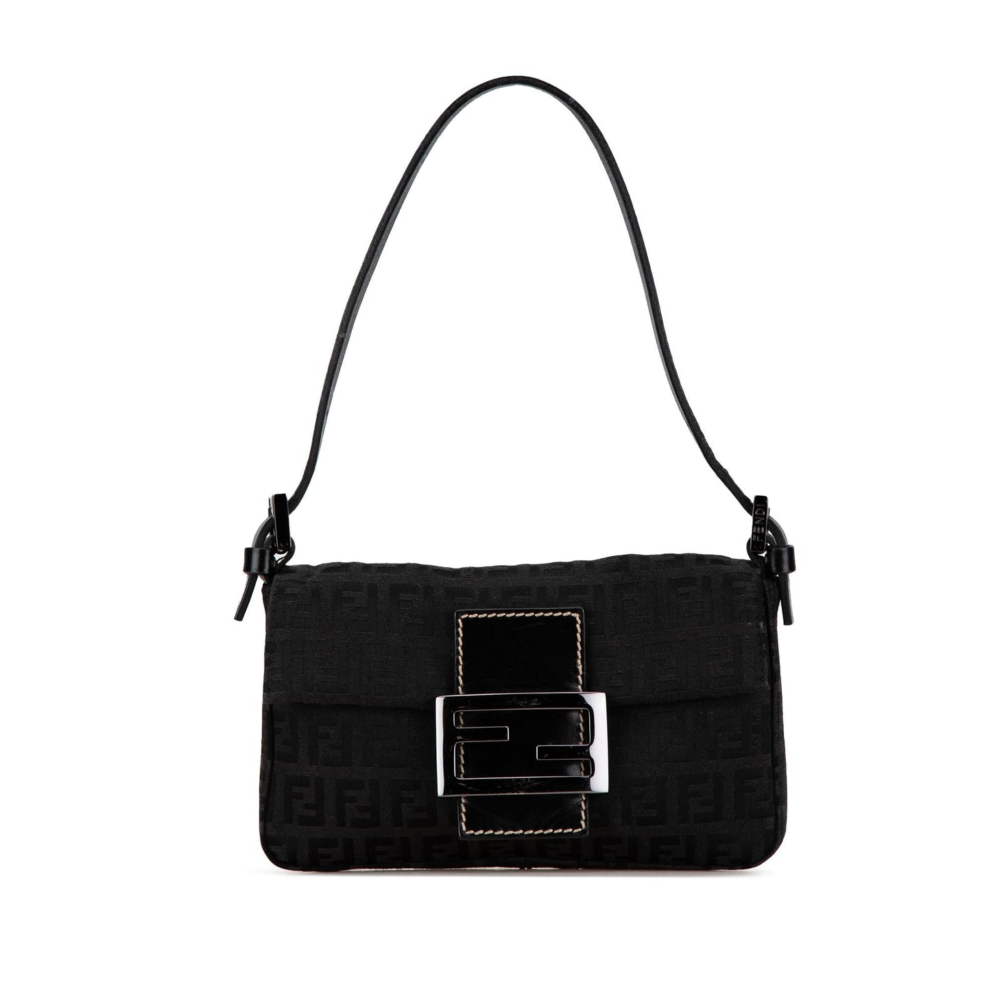 Fendi Zucchino Baguette Shg Mdjwam Shoulder Bag Canvas Mini