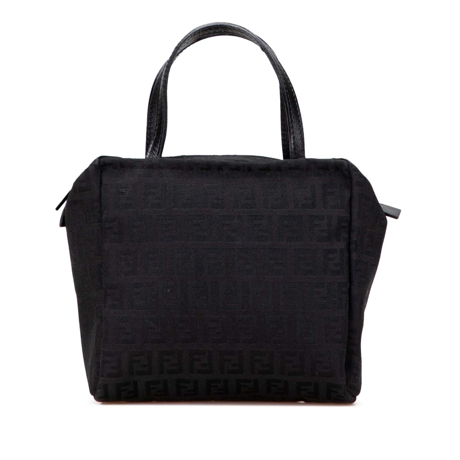 Fendi Zucchino Handbag Canvas Mini Satchel Bag