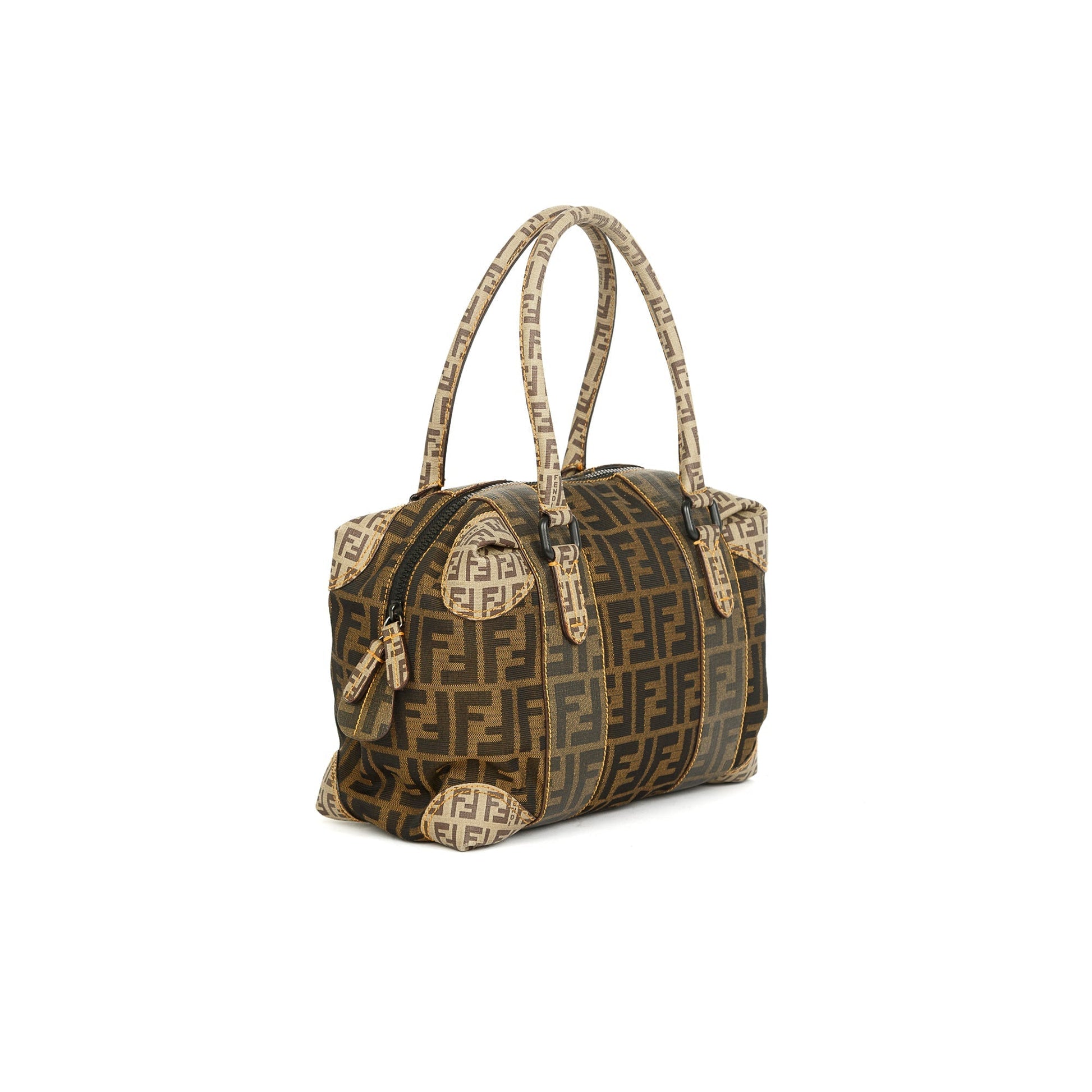 Fendi Mixed Media Boston Bag Travel Bag