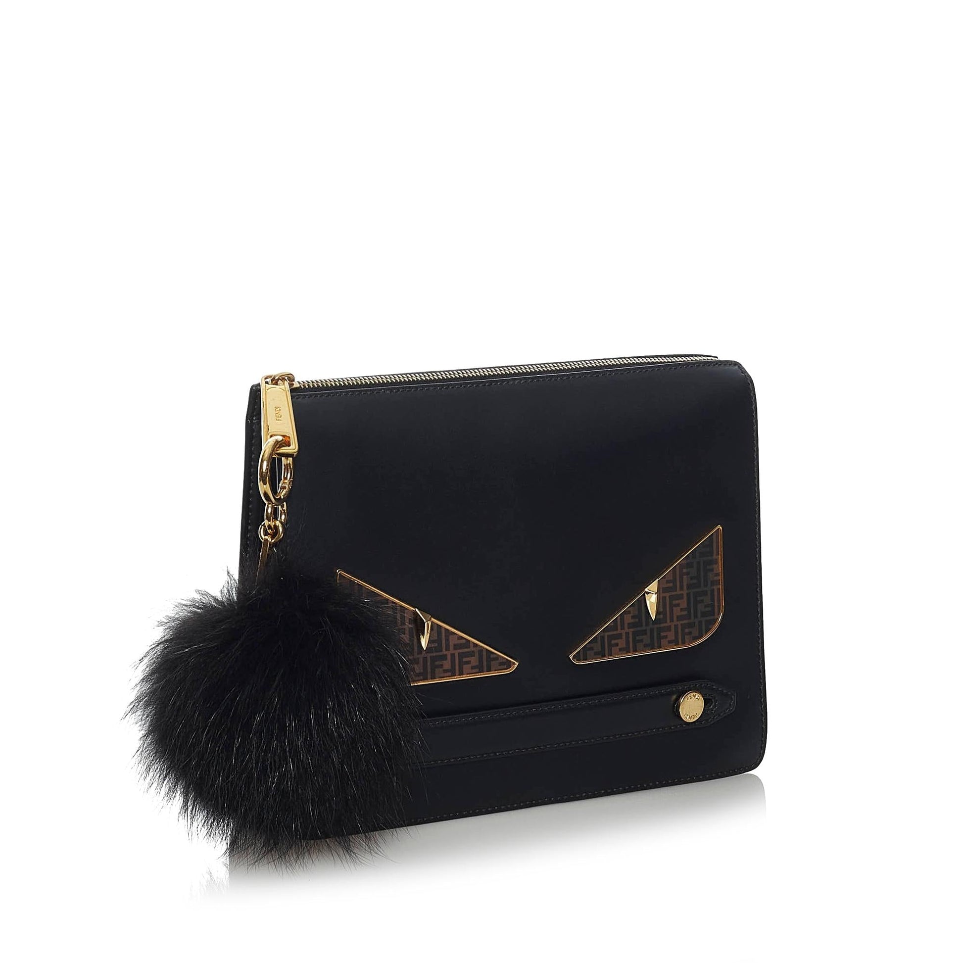 Fendi Monster Clutch Bag Shg Leather