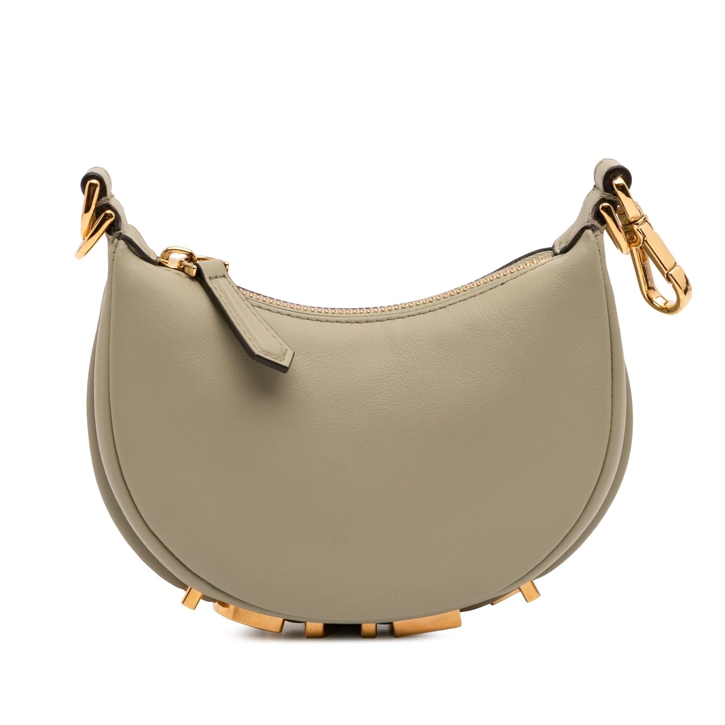 Fendi Nano graphy Hobo Leather Shoulder Bag