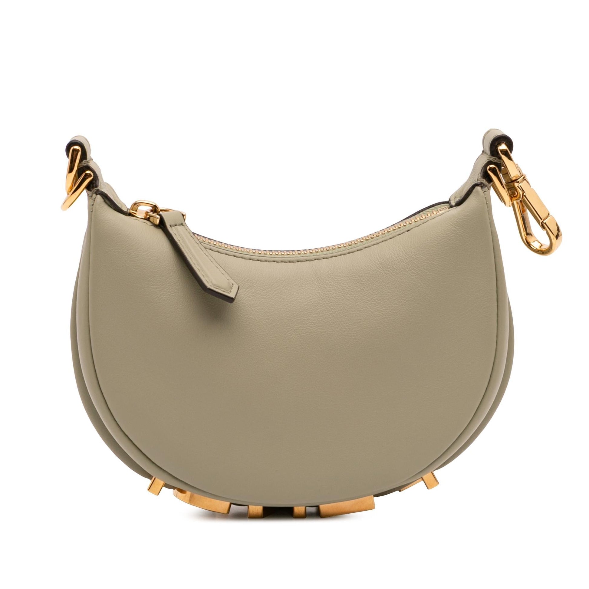 Fendi Nano graphy Hobo Leather Shoulder Bag