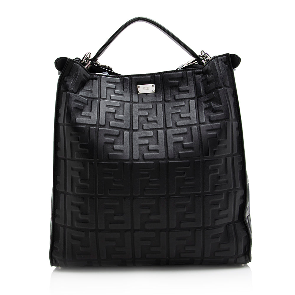 Fendi Nappa Ff Peekaboo Lite Bag Shf Embossed Crossbody Bag